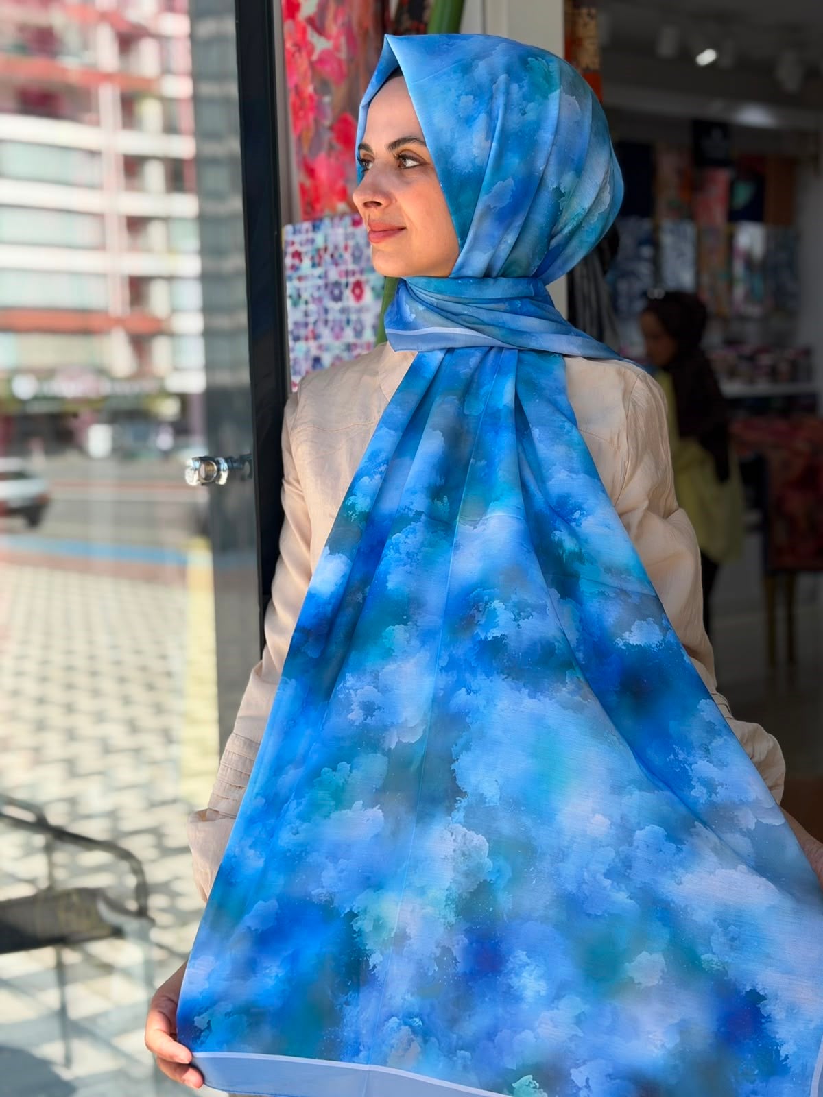 Siyane Bulut Desenli Şal 07