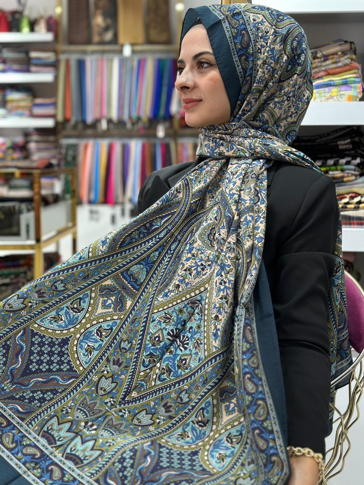 Siyane Cupra Bursa Çini Motif Şal 03