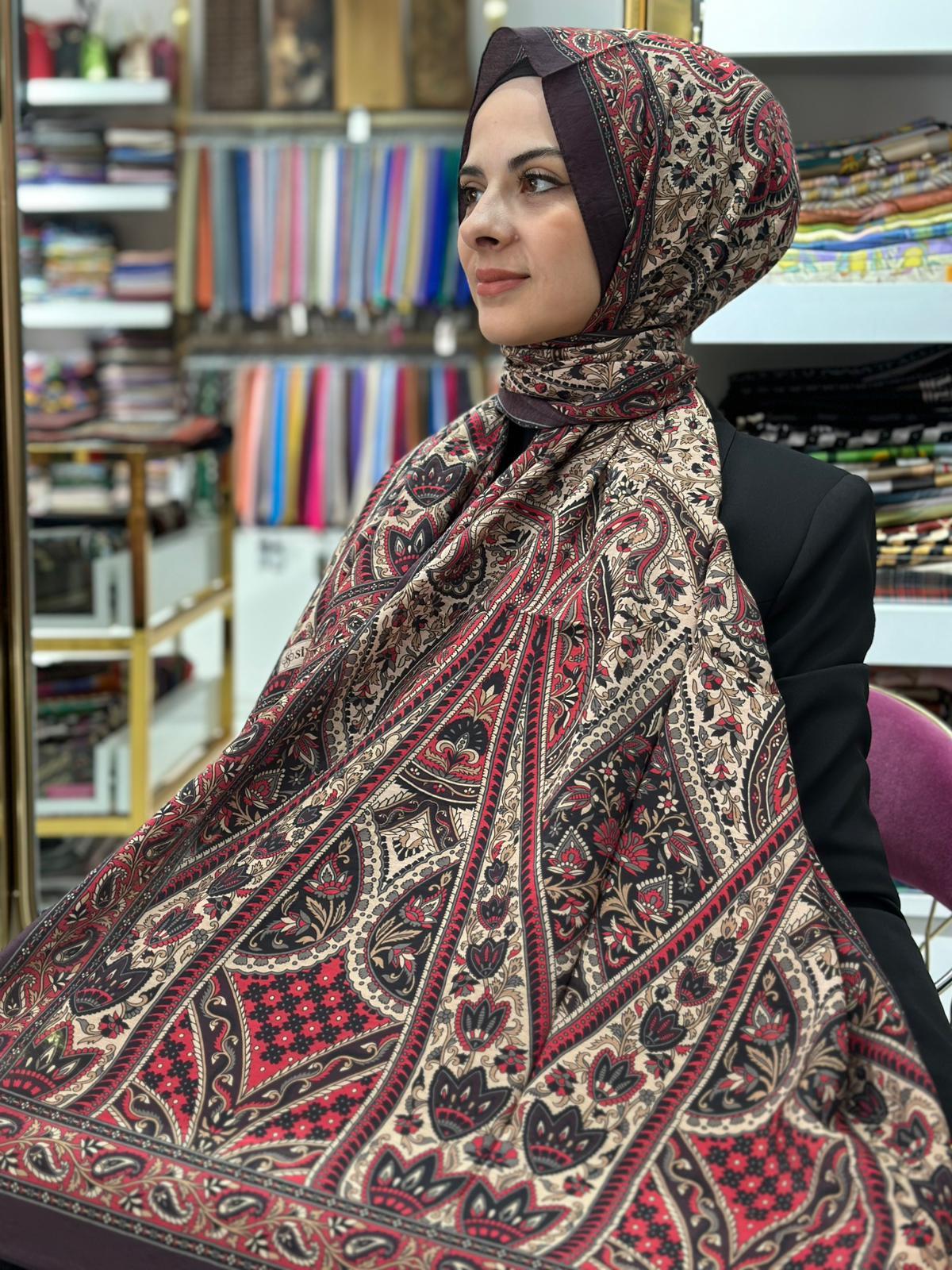 Siyane Cupra Bursa Çini Motif Şal 09