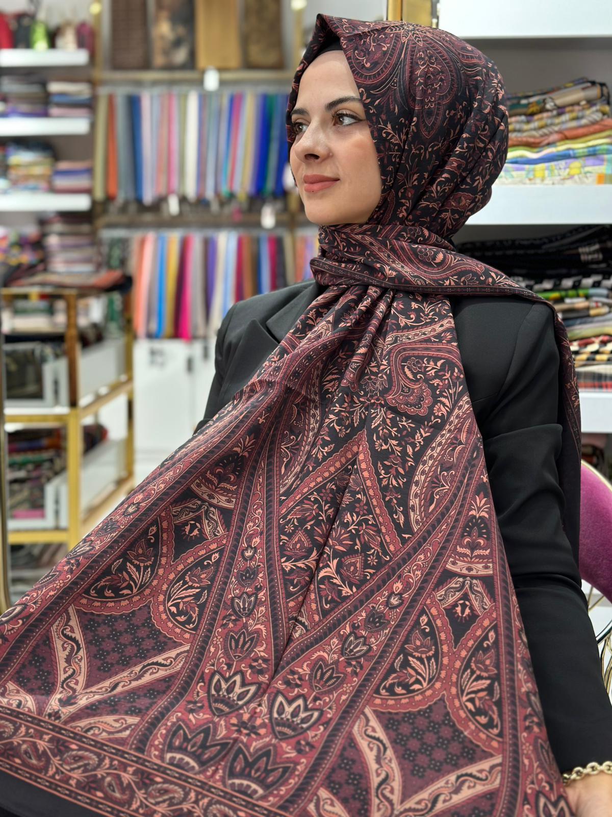 Siyane Cupra Bursa Çini Motif Şal 10