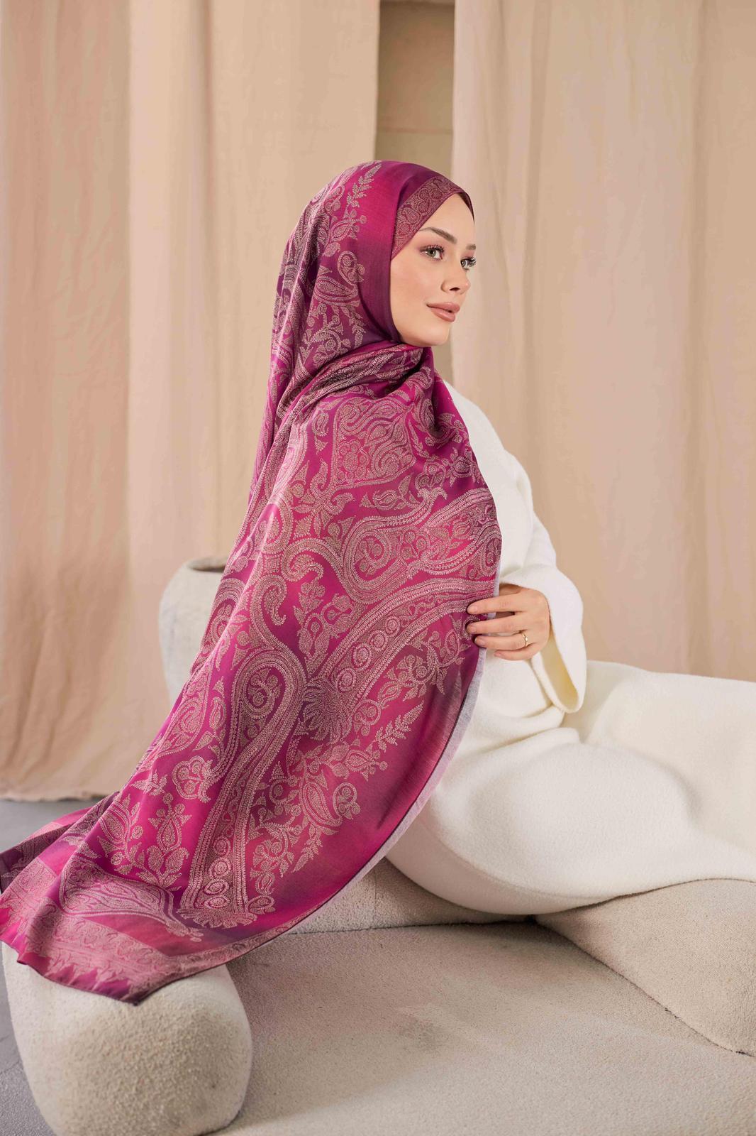 Siyane Desenli Pamuk Şal 05