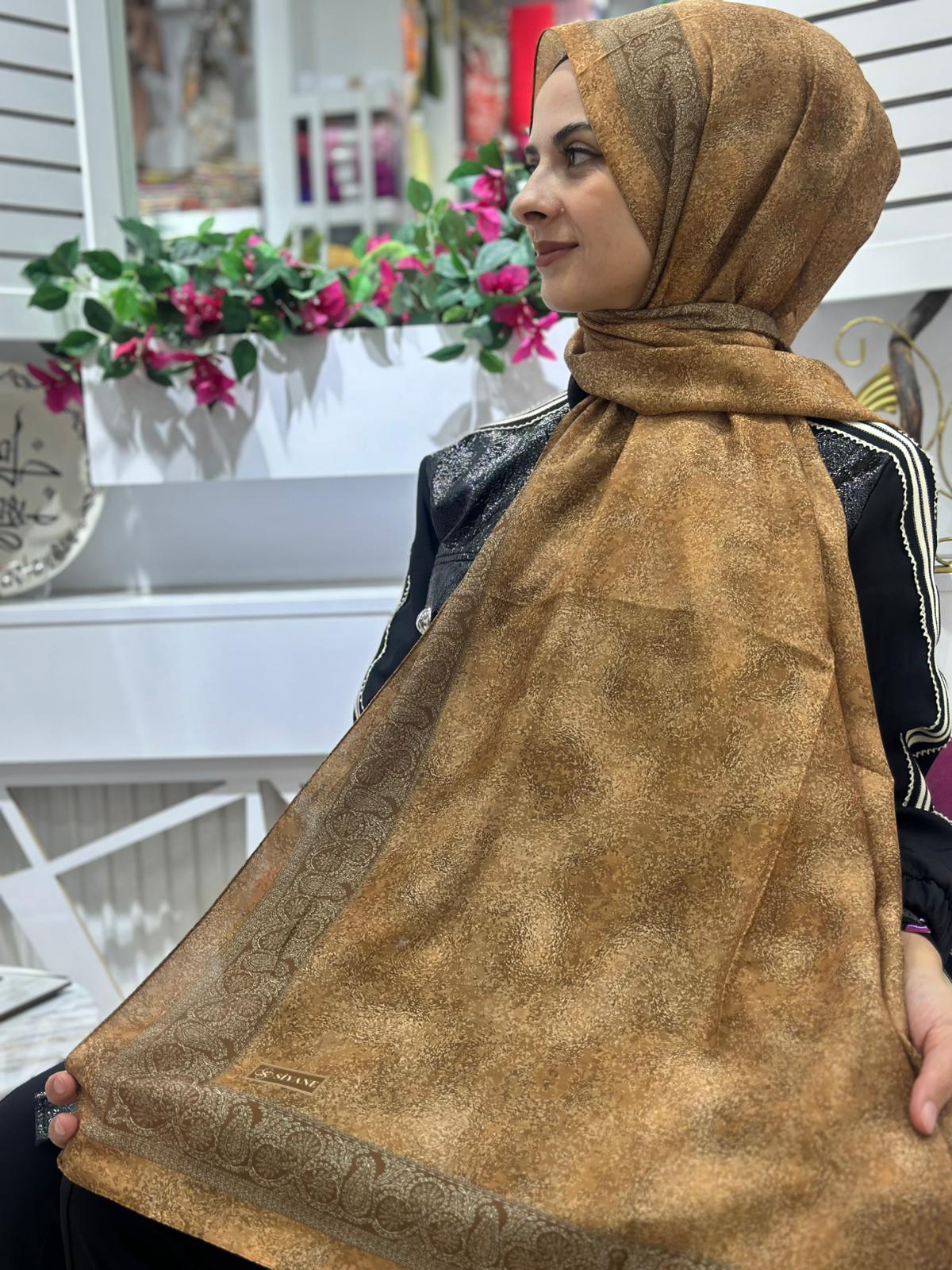 Siyane Desenli Pamuk Şal 08