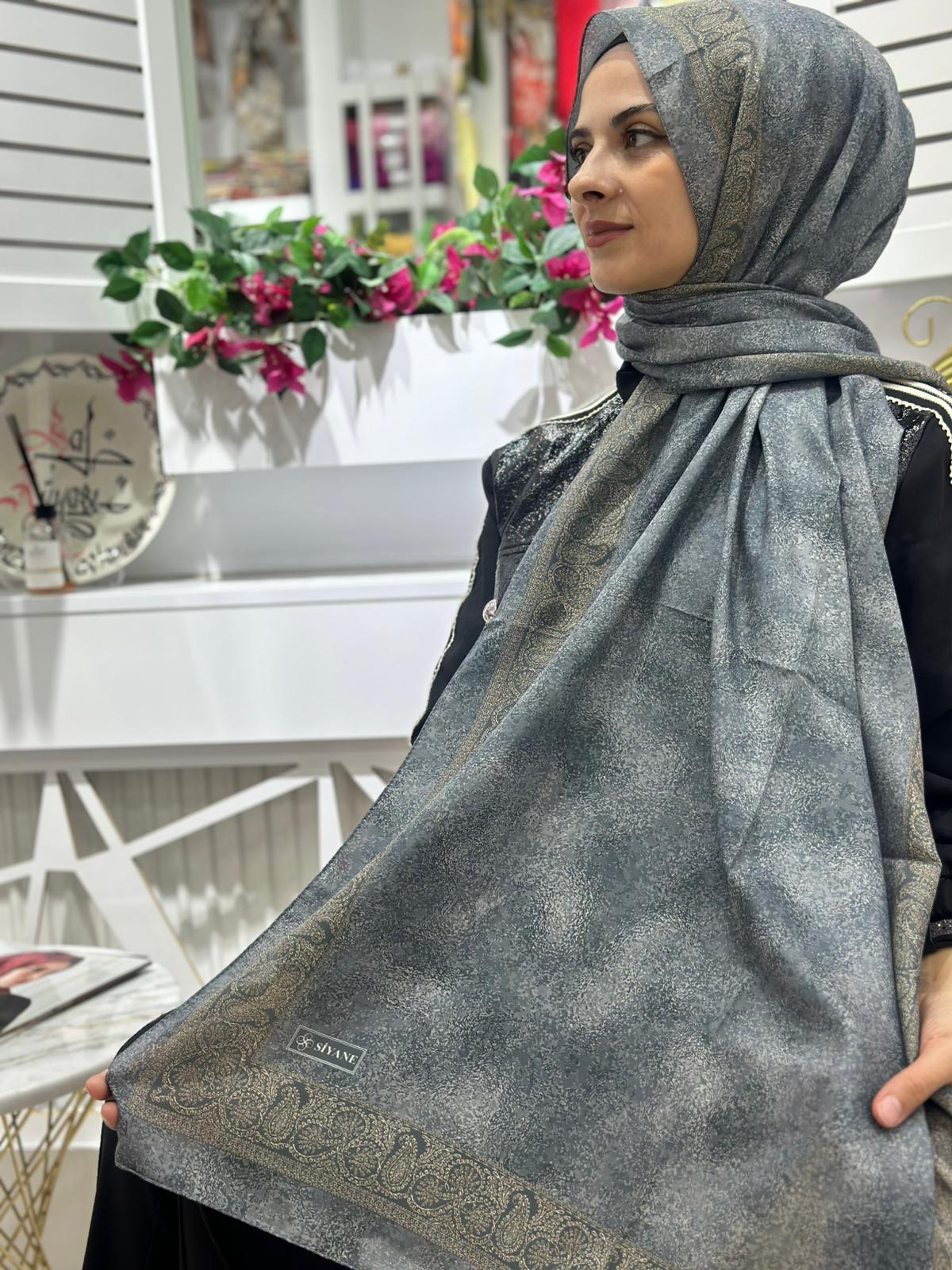 Siyane Desenli Pamuk Şal 10