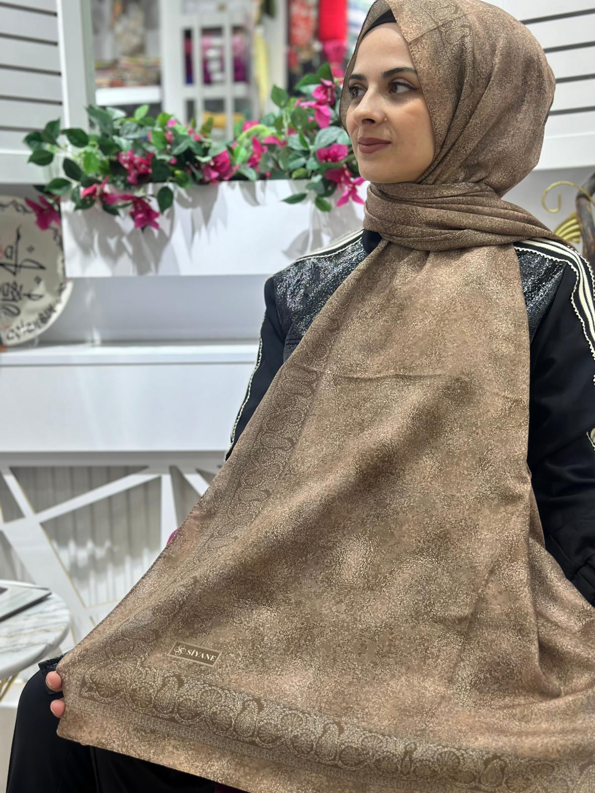 Siyane Desenli Pamuk Şal 11