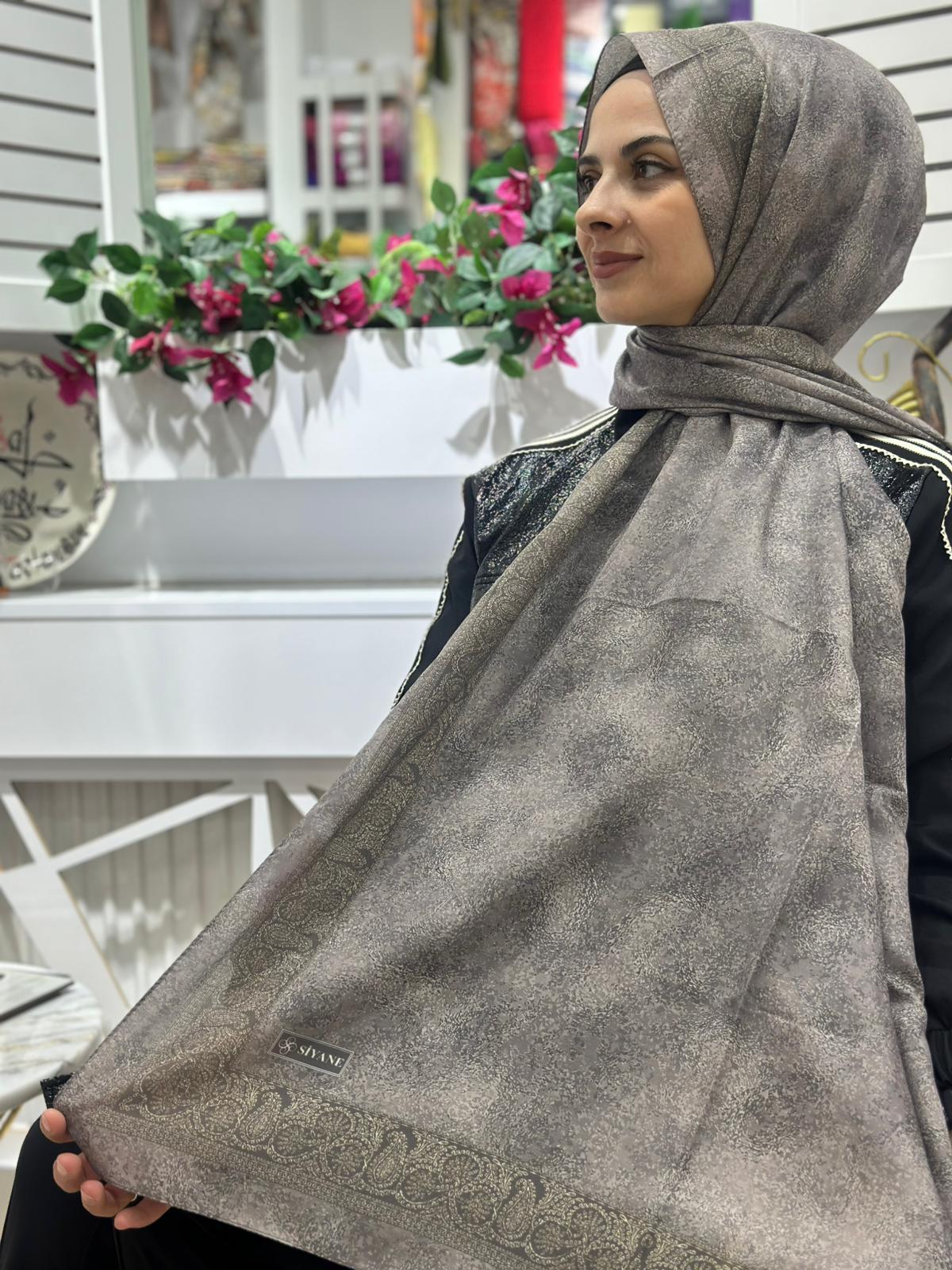 Siyane Desenli Pamuk Şal 14