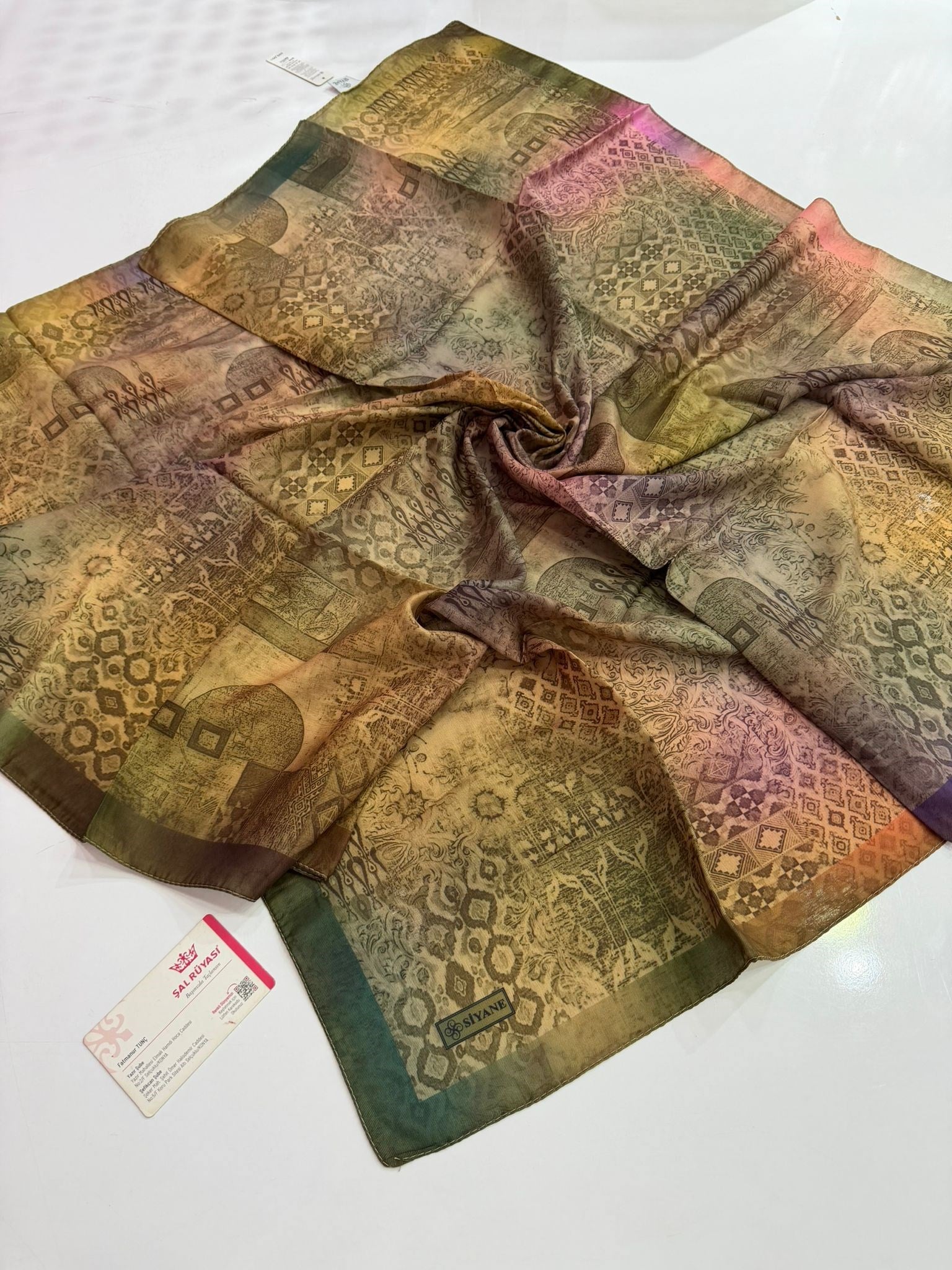 Siyane Desenli Soft Eşarp 04