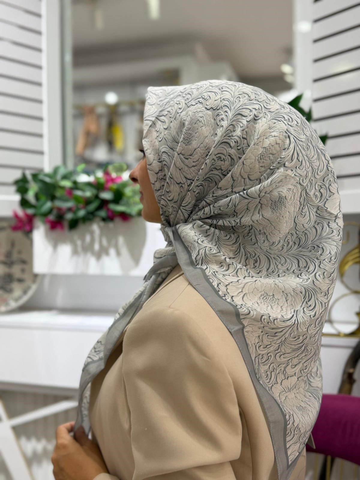 Siyane Desenli Soft Eşarp 08