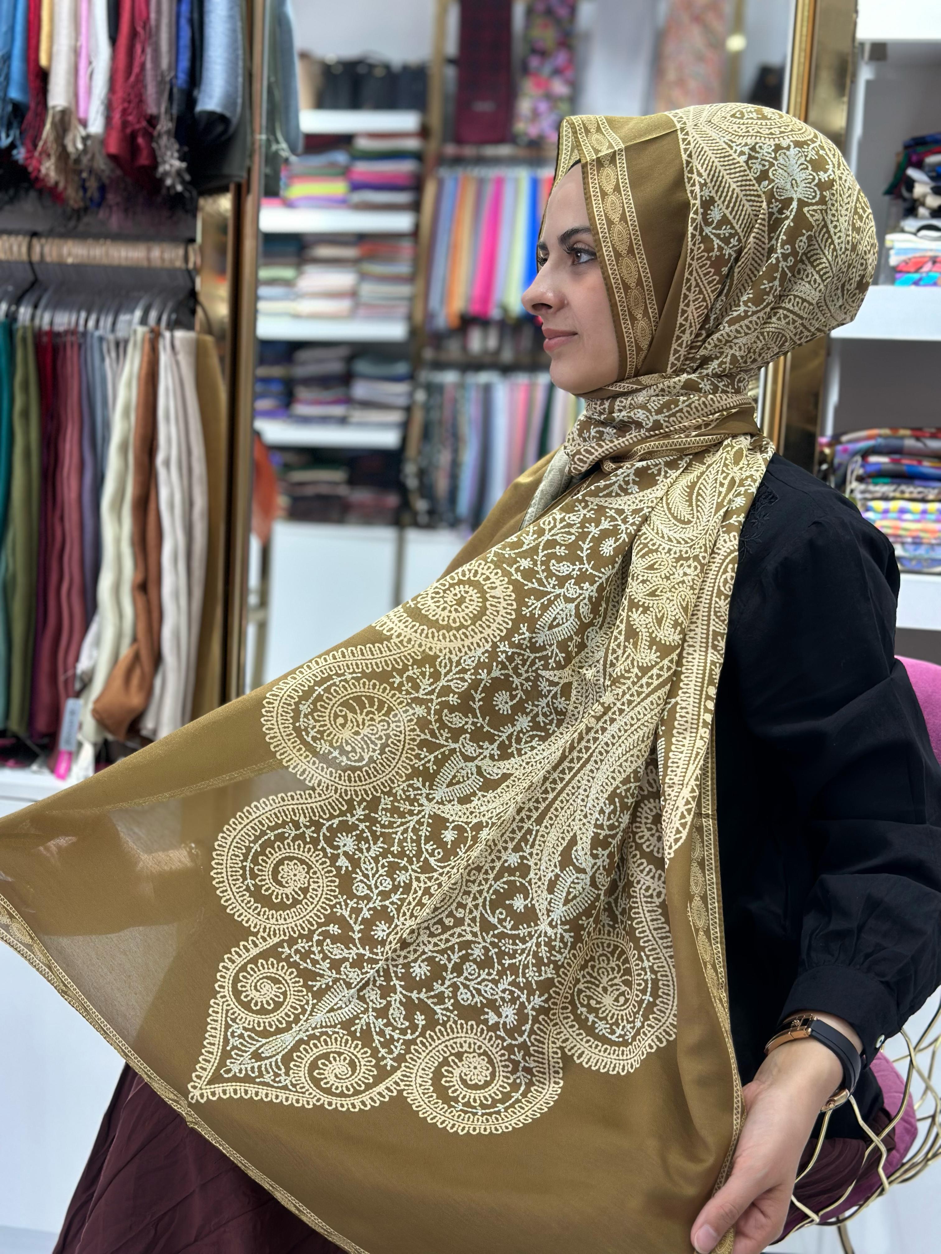 Siyane Desenli Soft Şal 01
