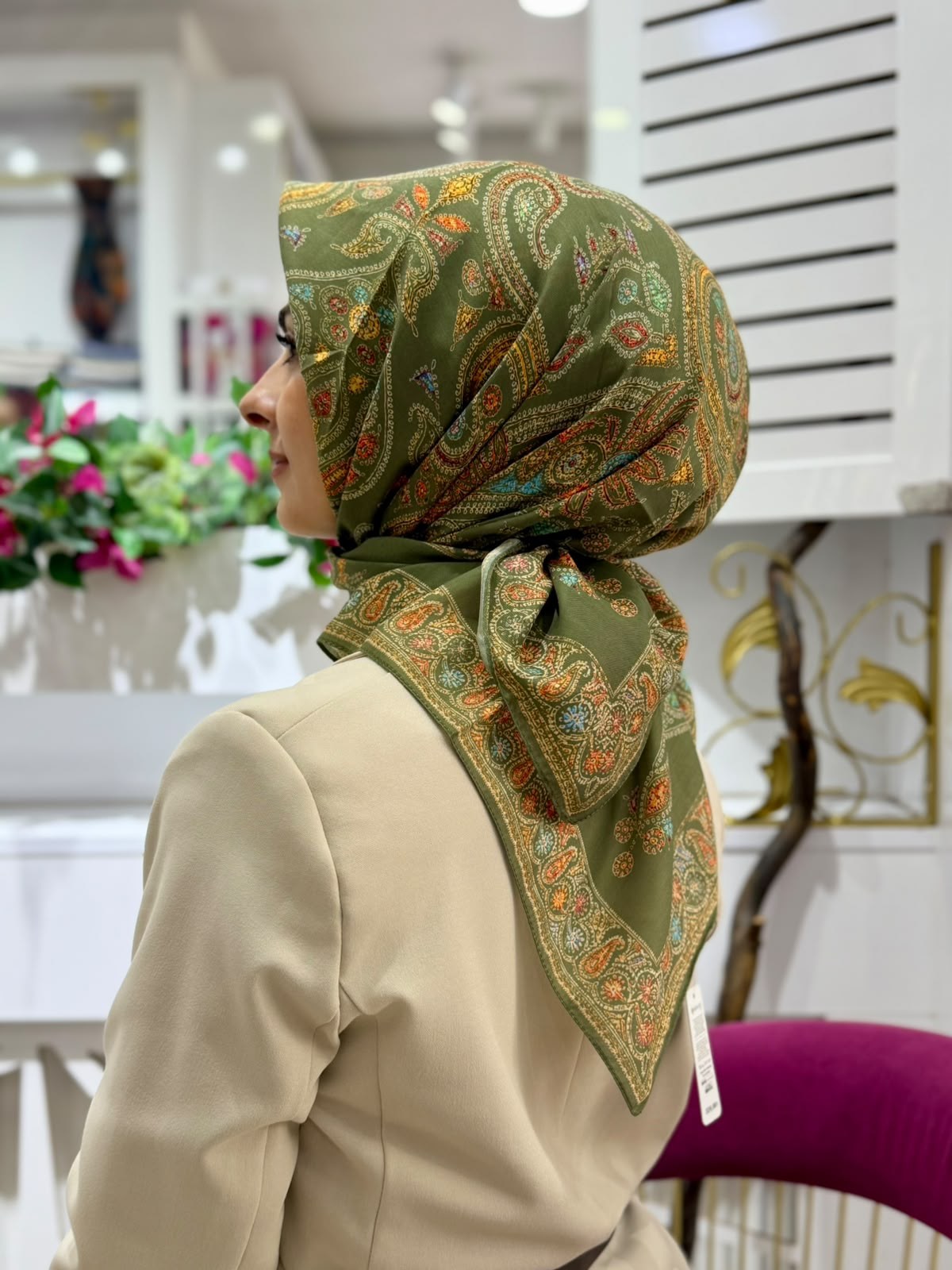 Siyane Mücevher Desenli Soft Eşarp 18