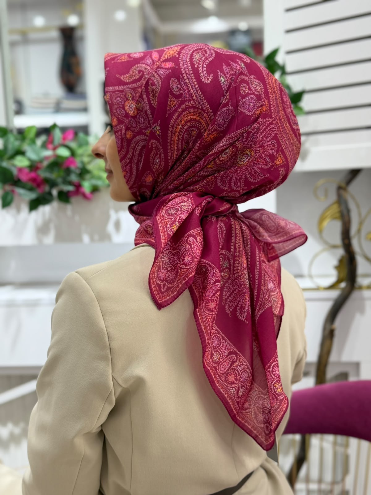 Siyane Mücevher Desenli Soft Eşarp 19