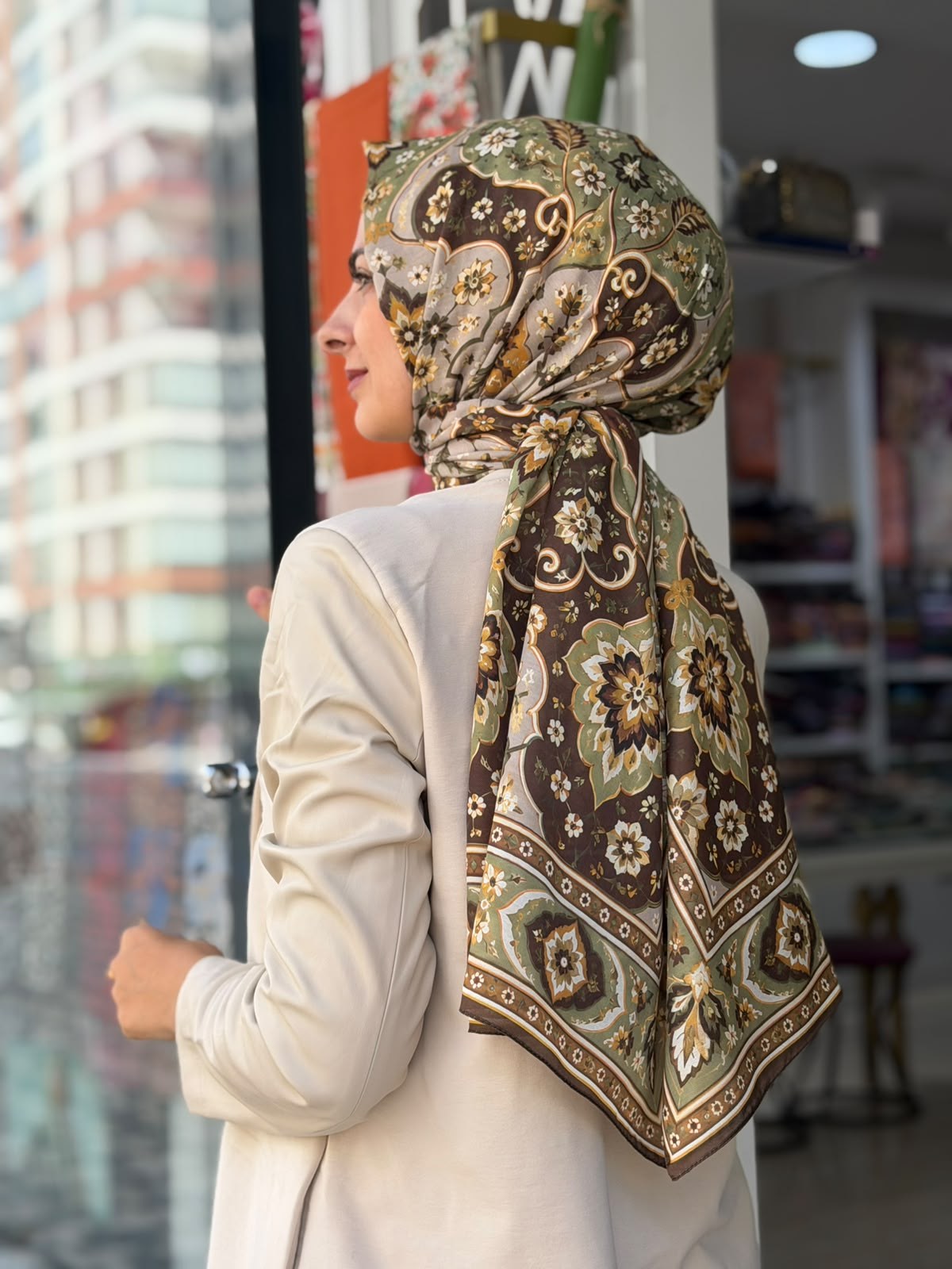 Siyane Nakkaş Desen Soft Şal 06