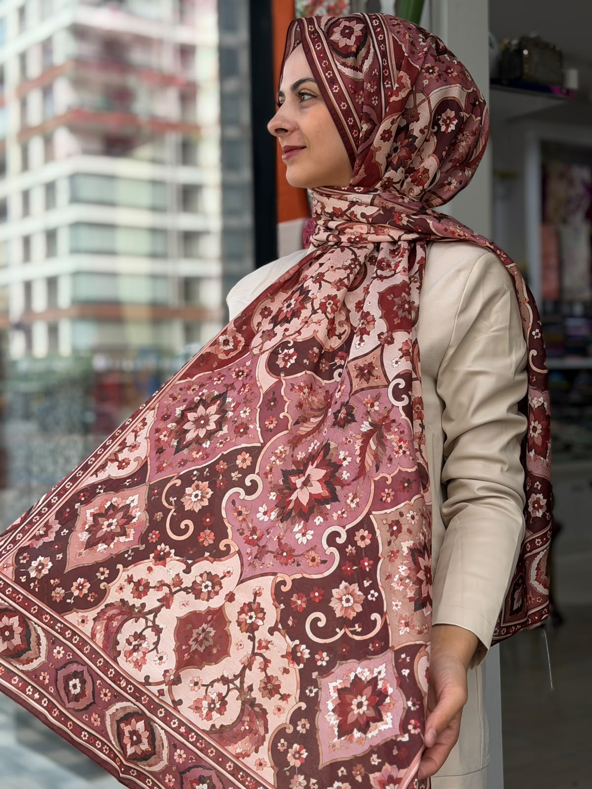 Siyane Nakkaş Desen Soft Şal 09
