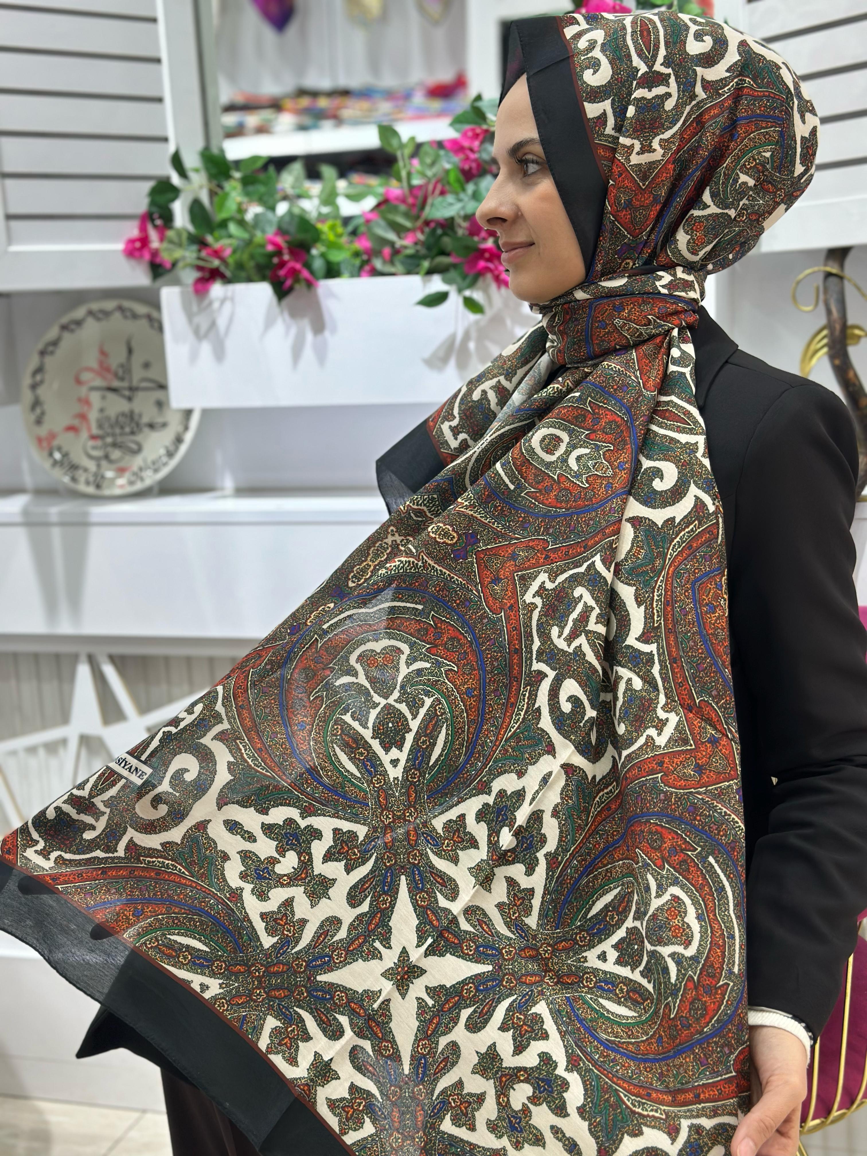 Siyane Pamuklu Desenli Şal 15