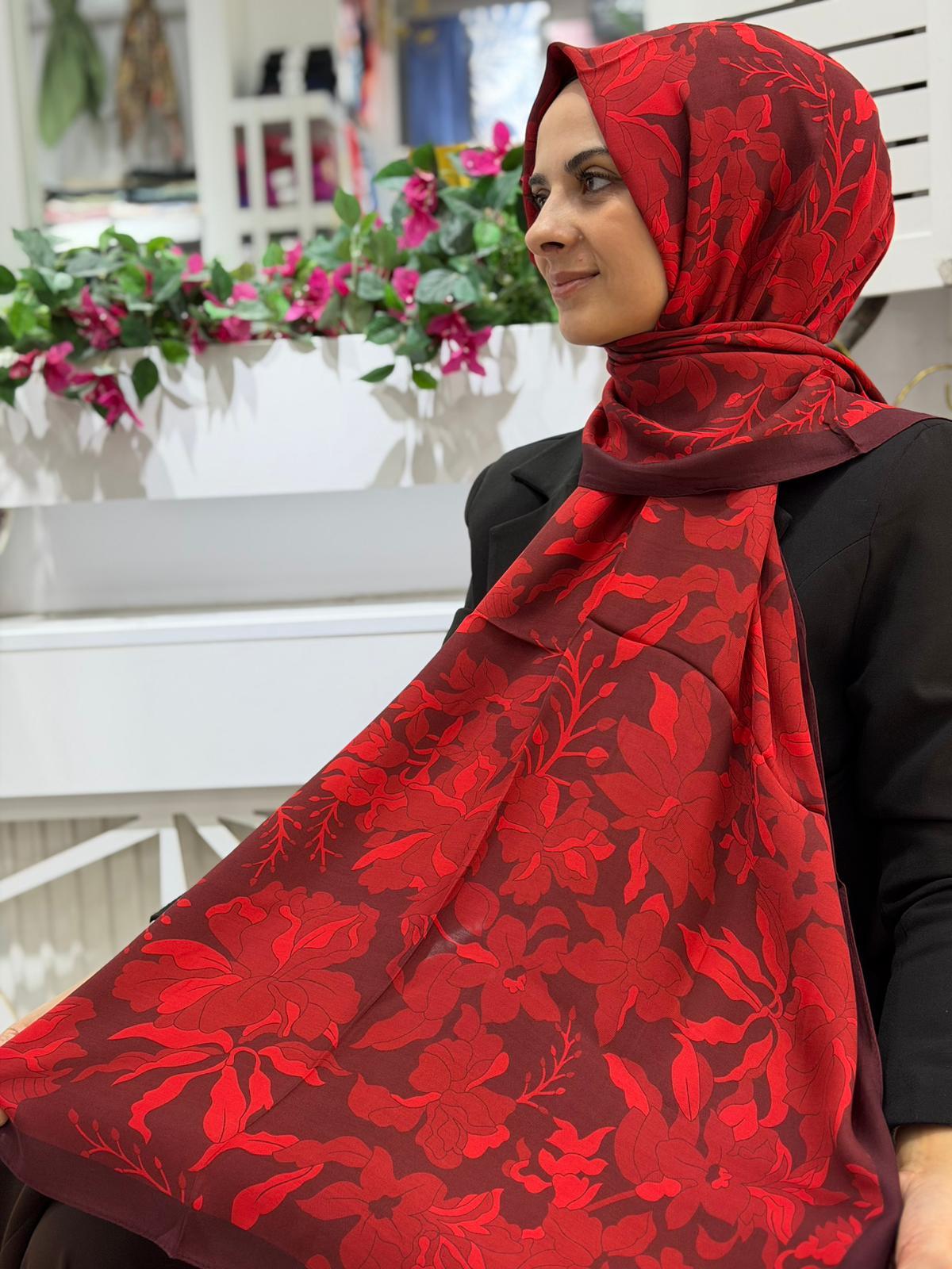 Siyane Premium Pamuk - Floş Şal 01