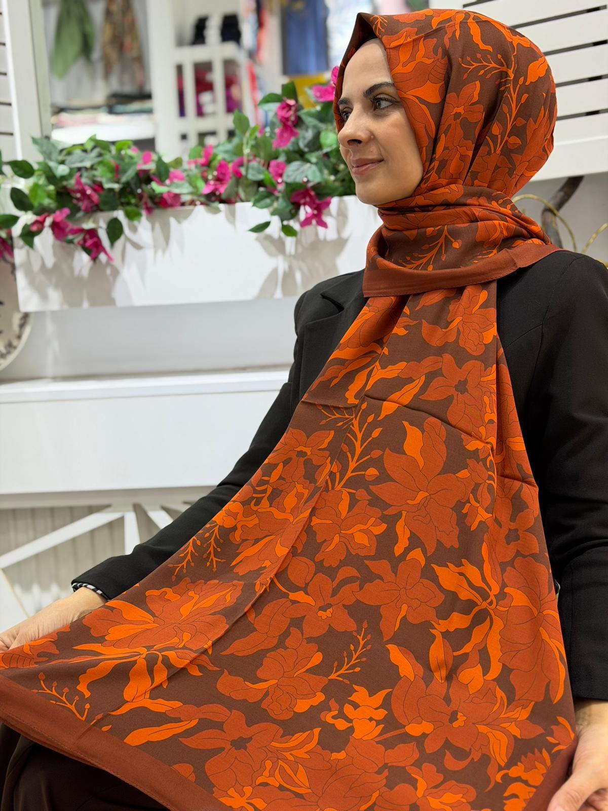 Siyane Premium Pamuk - Floş Şal 05
