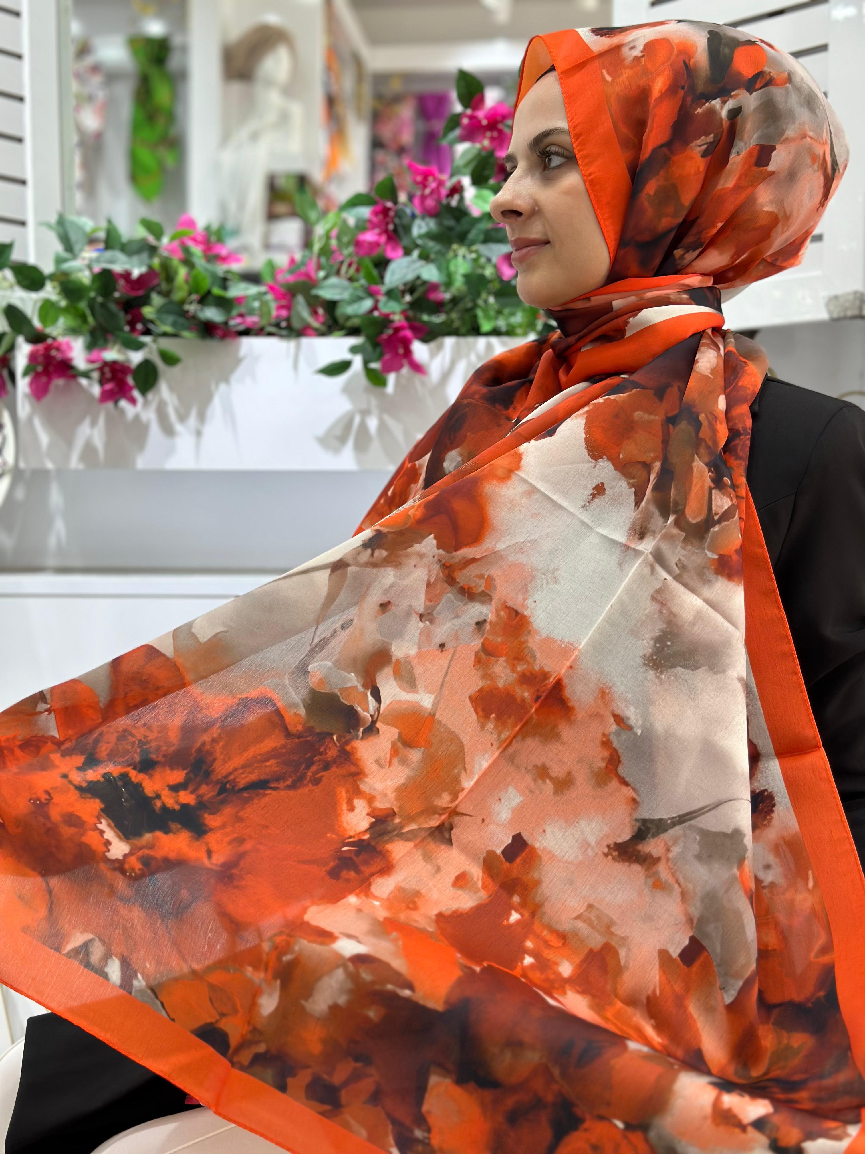 Siyane Rosalinda Desenli Vual Şal 02