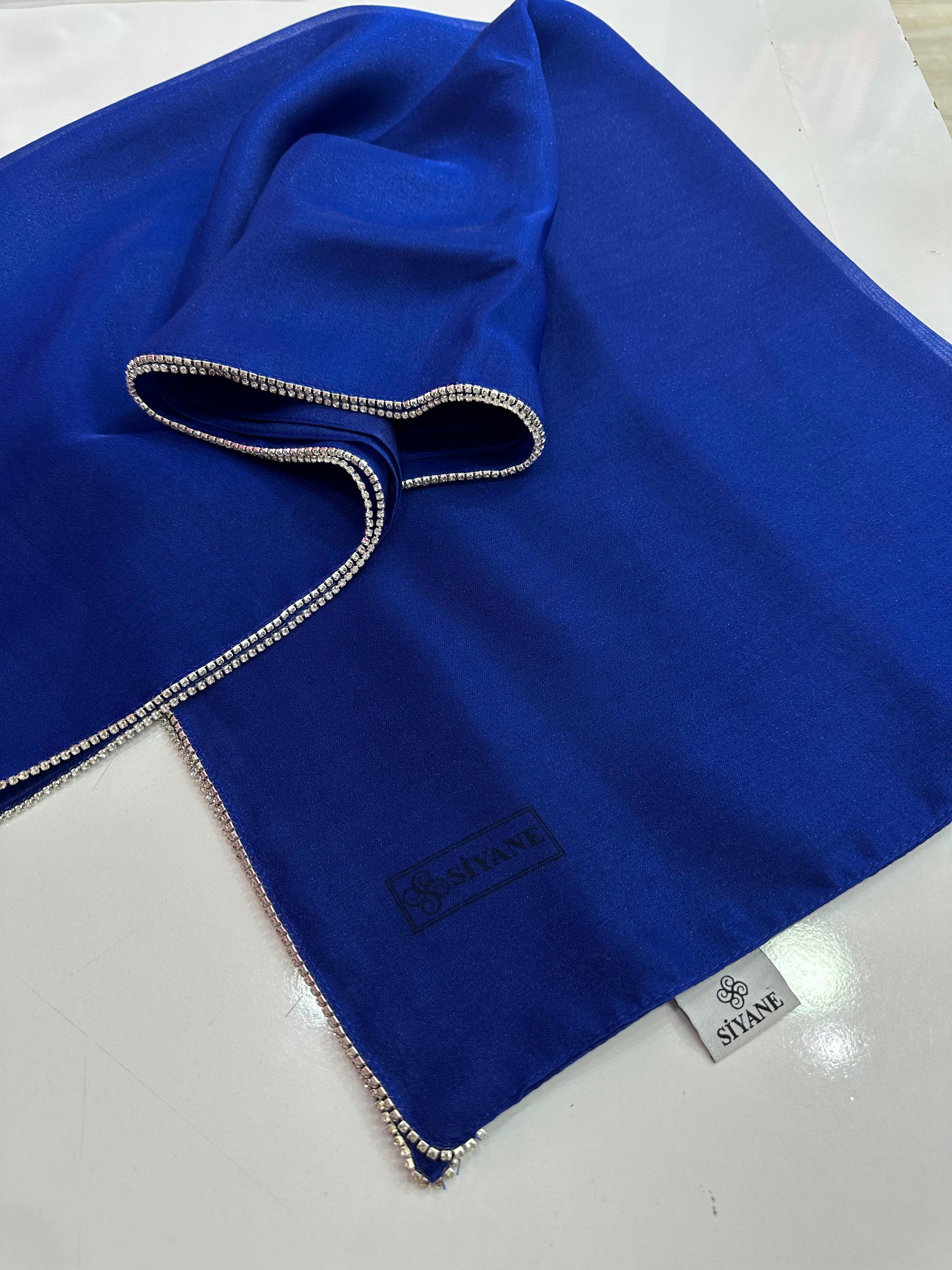 Swarovski Detaylı Pırlanta Şal (Saks)