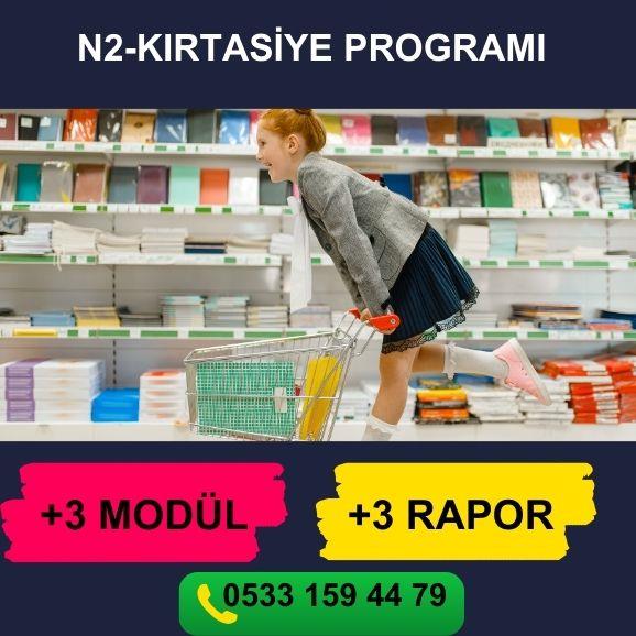 N2-KIRTASİYE PROGRAMI     PERAKENDE BARKODLU SATIŞ PROGRAMI     STOK YÖNETİMİ      PERSONEL MAAŞ MODÜLÜ     PERSONEL PİRİM MODÜLÜ     KASA  ÇIKIŞ-GİDER MODÜLÜ     FİŞ BAZLI SATIŞ RAPORU     ÜRÜN SATIŞ HIZ RAPORU     ŞÜPHELİ İŞLEMLER RAPORU