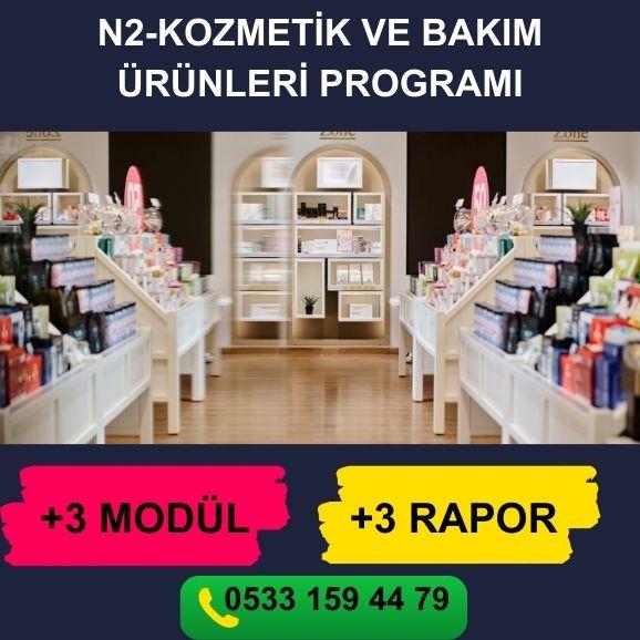 N2-KOZMETİK VE BAKIM ÜRÜNLER PROGRAMI     PERAKENDE BARKODLU SATIŞ PROGRAMI     STOK YÖNETİMİ      PERSONEL MAAŞ MODÜLÜ     PERSONEL PİRİM MODÜLÜ     KASA  ÇIKIŞ-GİDER MODÜLÜ     FİŞ BAZLI SATIŞ RAPORU     ÜRÜN SATIŞ HIZ RAPORU     ŞÜPHELİ İŞLEMLER RAPORU