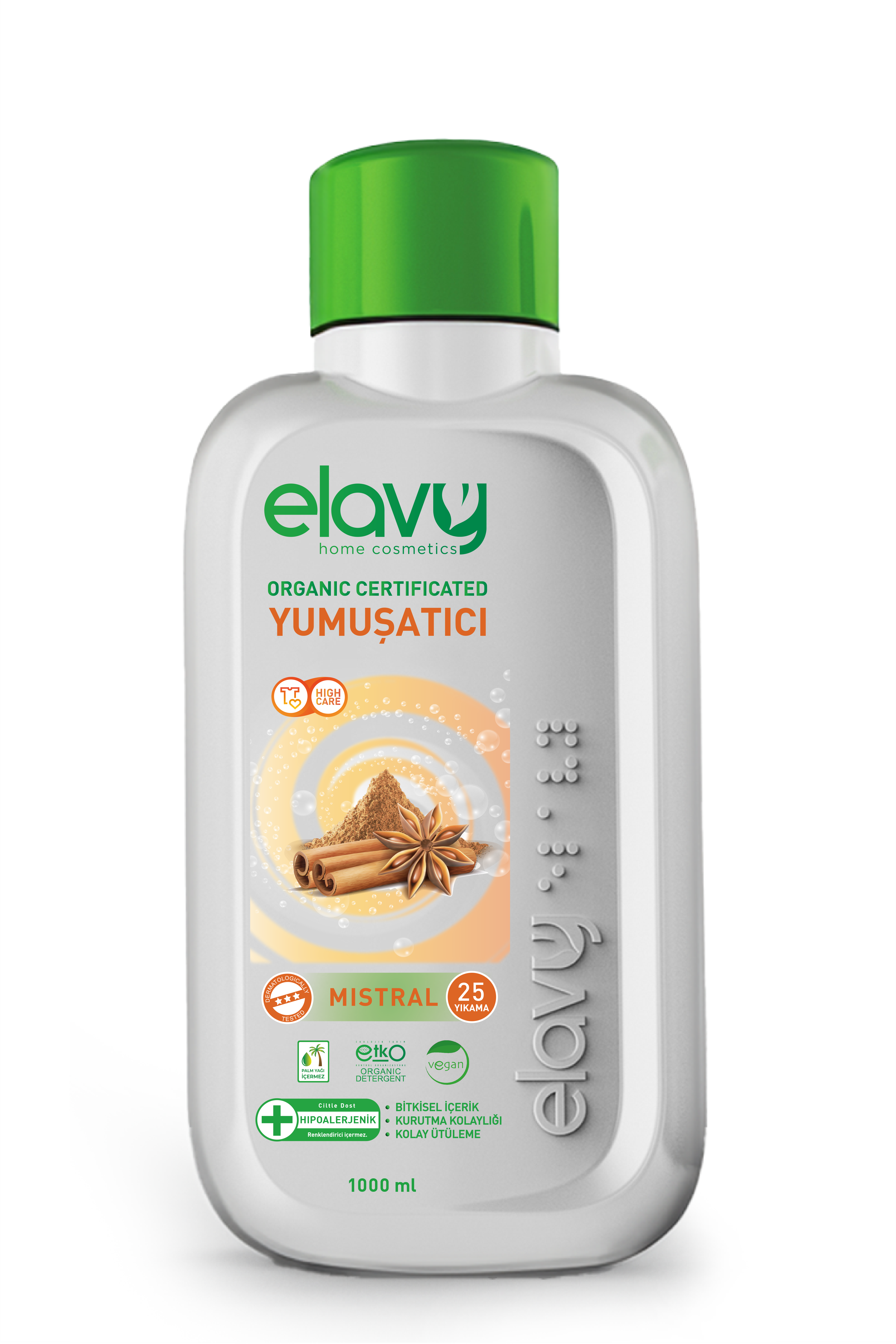 Elavy Mistral Organik Sertifikalı Çamaşır Yumuşatıcısı 1 Litre