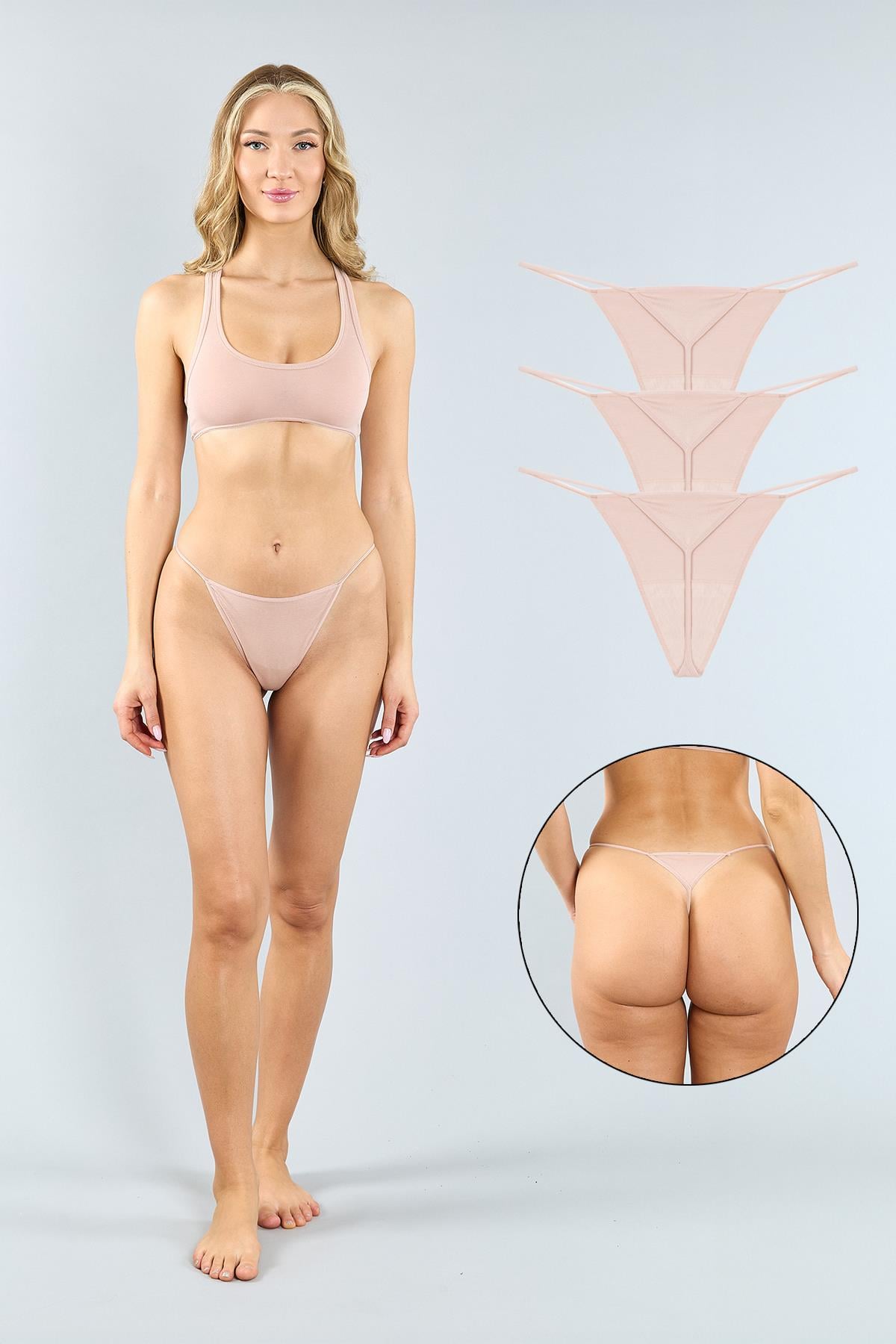 Pamuklu Ten String Külot 3'lü Paket