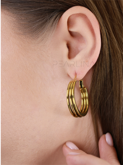 3 Halka Görünümlü Küpe