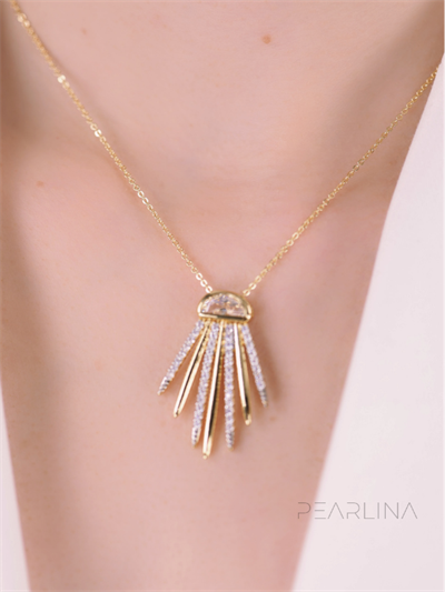 Zirkon Taşlı Ok Çelik Kolye