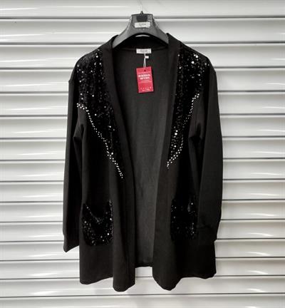 Kadın İki iplik İncili ve Pulpayetli HırkaBüyük Beden Sweatshirt / Hırka