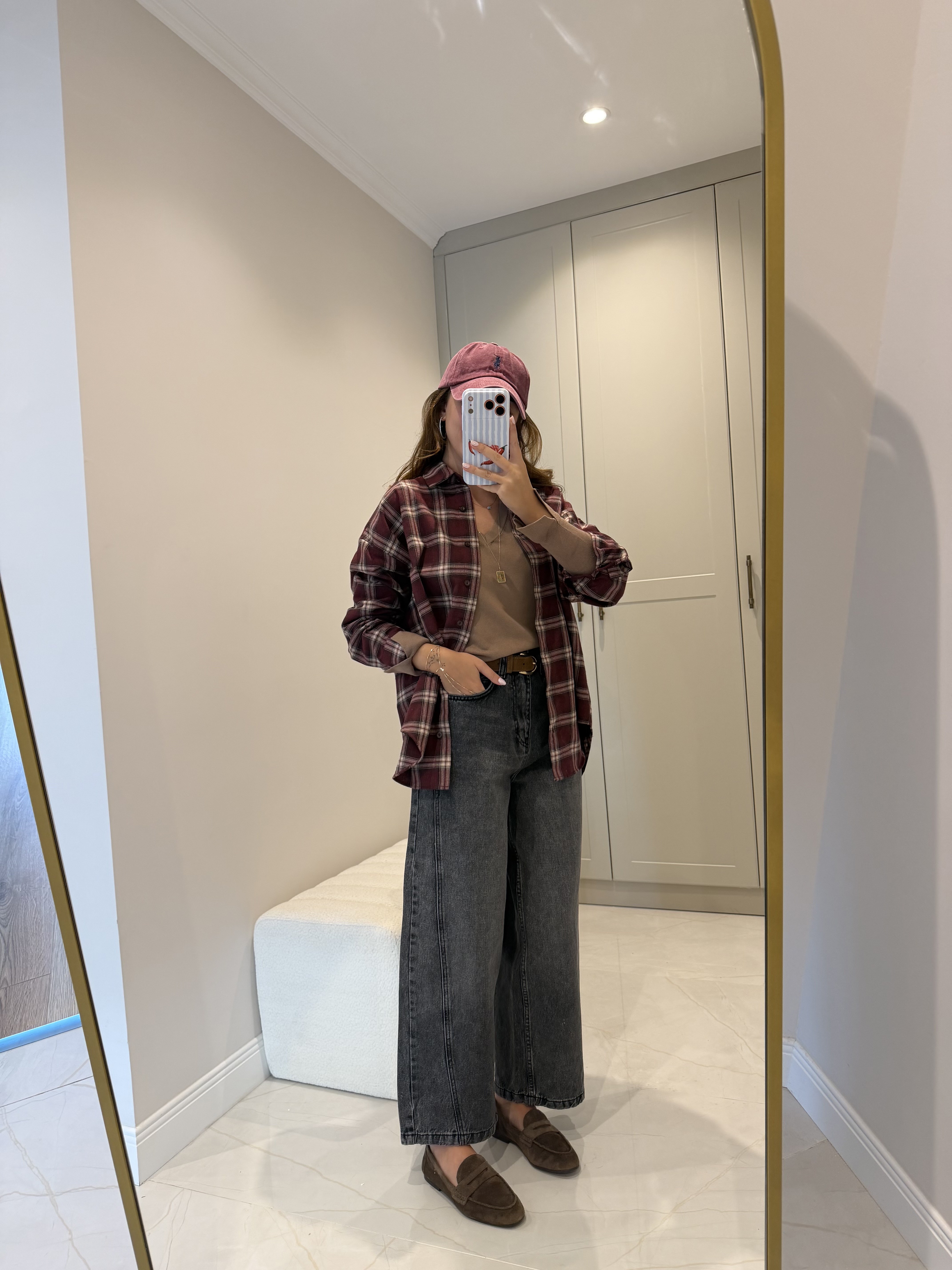 Barrel Kesim Antrasit Dikişli Jean