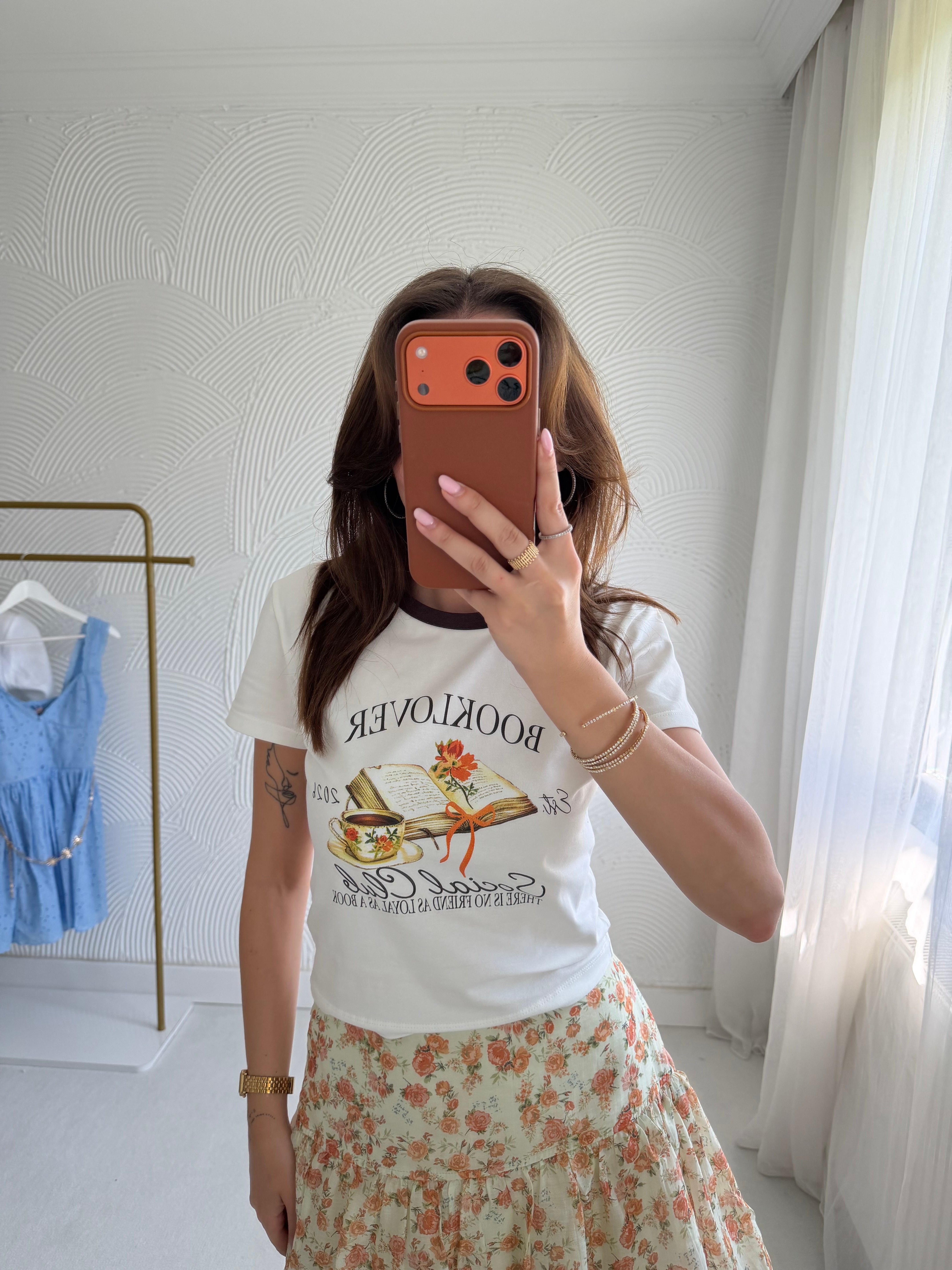 Baskılı Crop Tişört