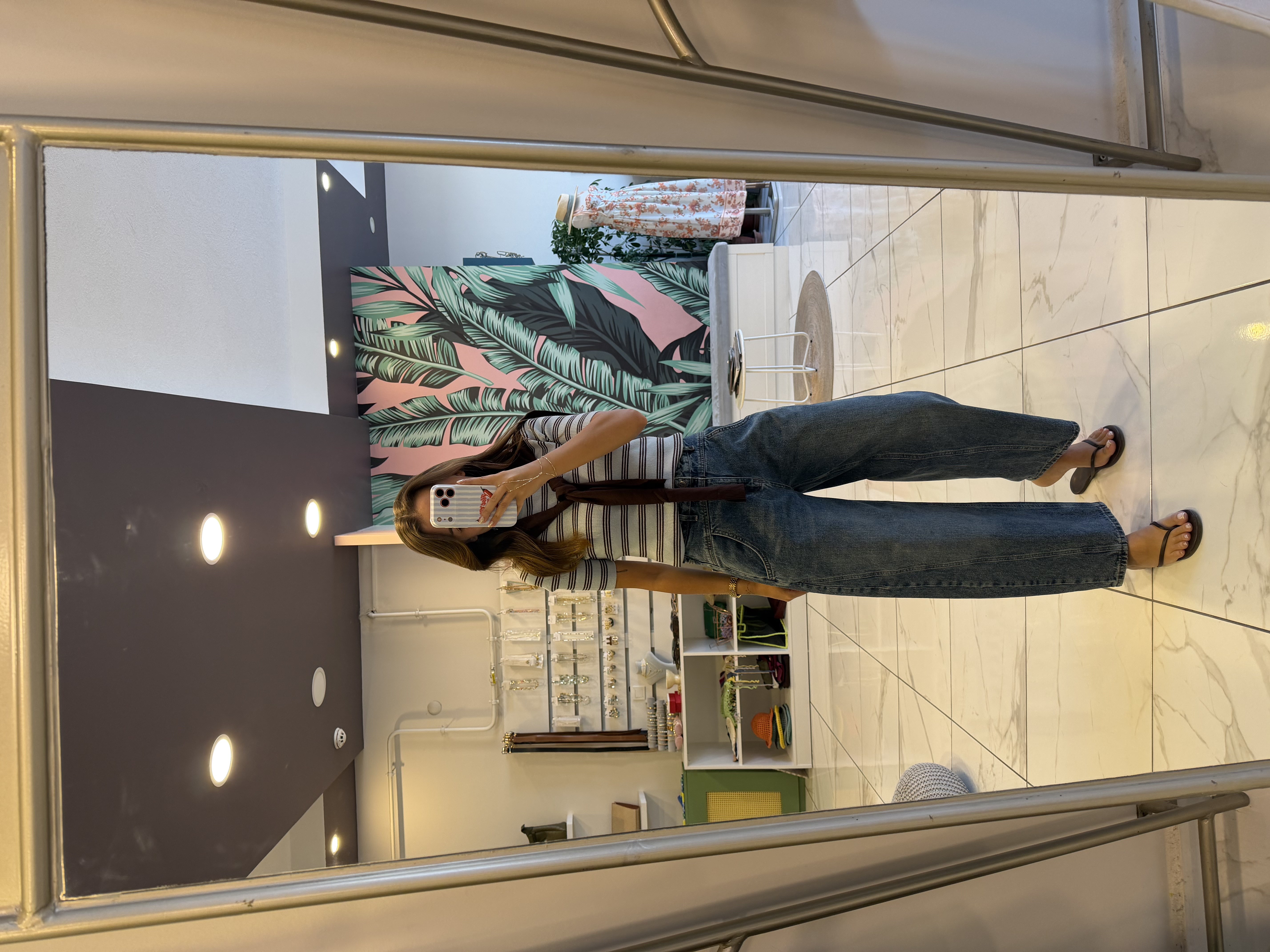 Dikiş Detaylı Mavi Baggy Jean