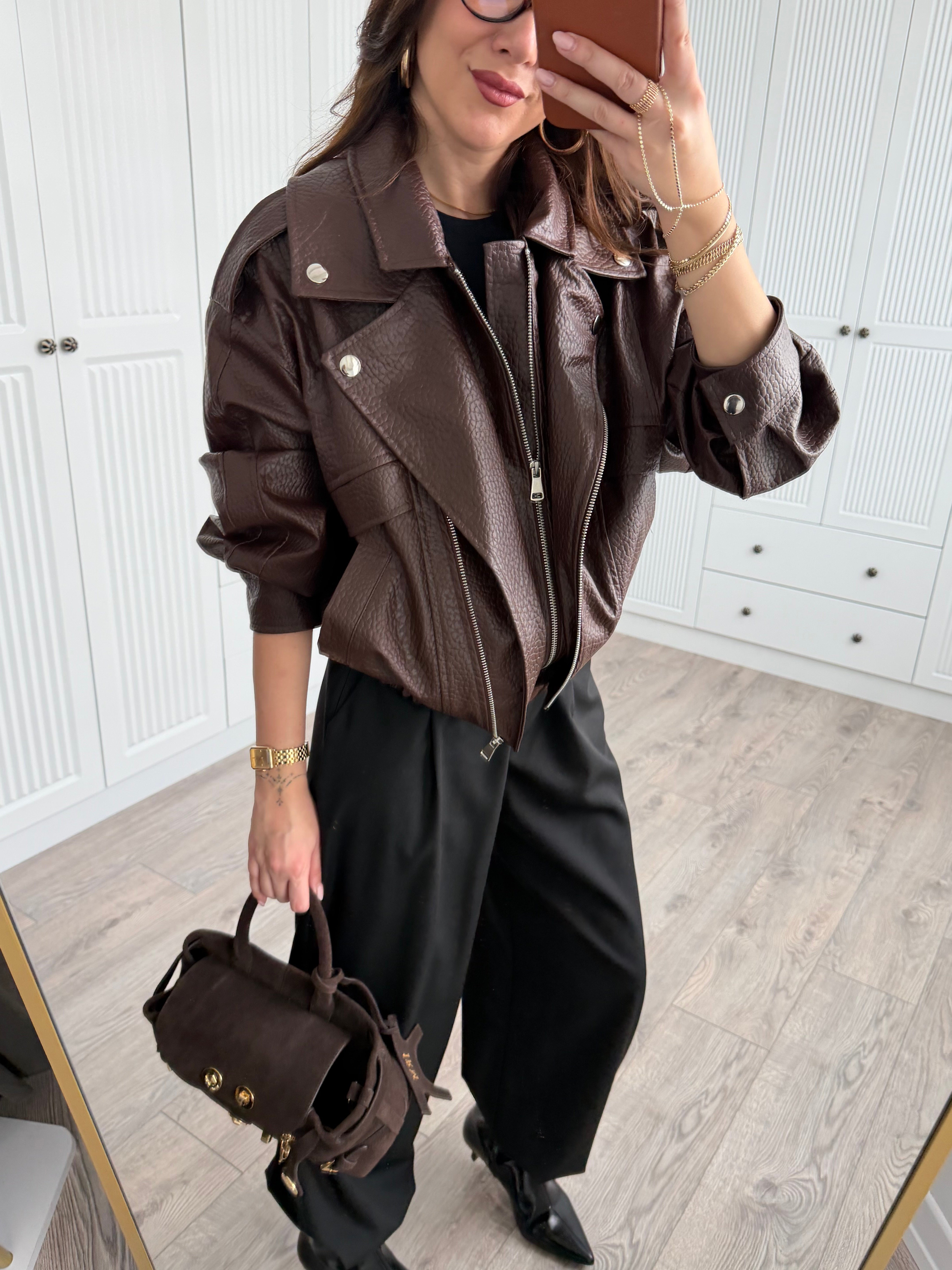 Marka Model Kahve Deri Ceket