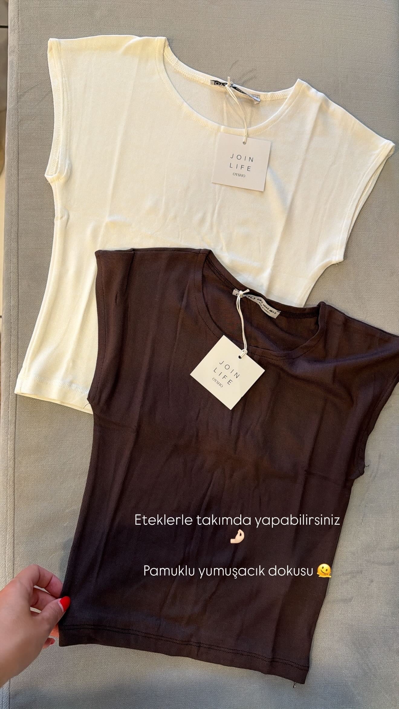 Oysh Pamuklu Crop Tişört 