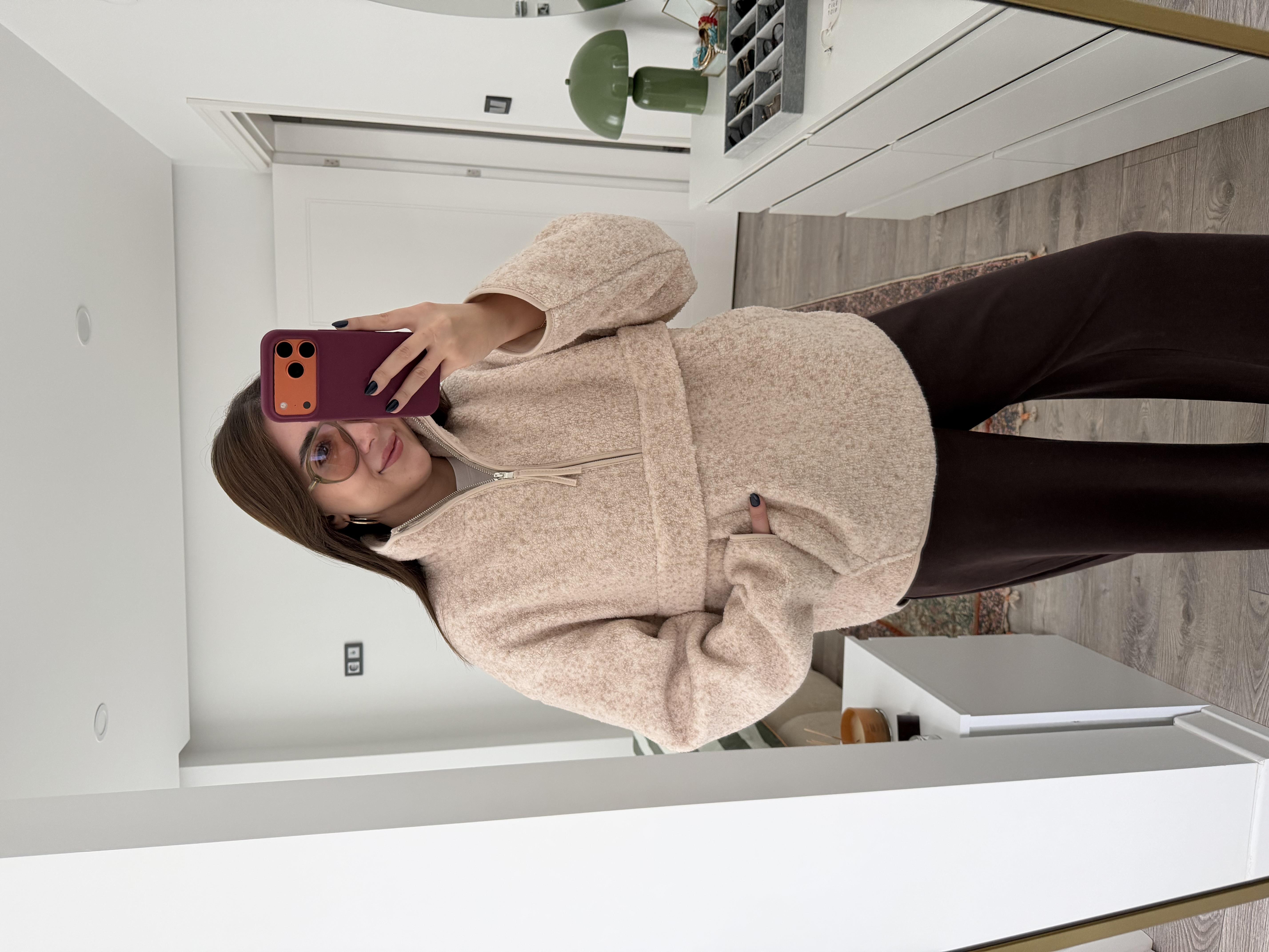 Oyshoo Model Peluş Fermuarlı Krem Sweat 