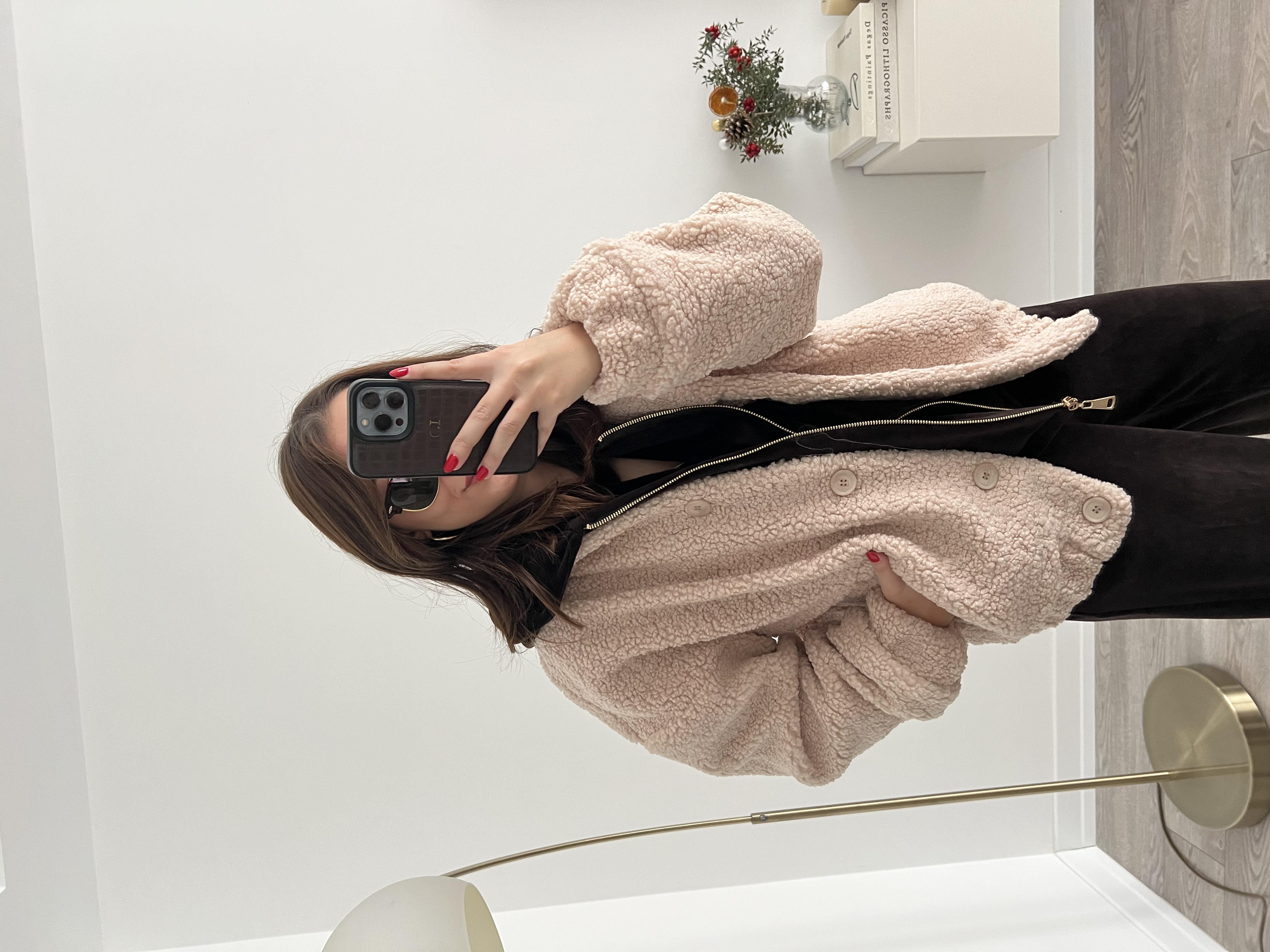 Peluş Düğmeli Bomber Ceket