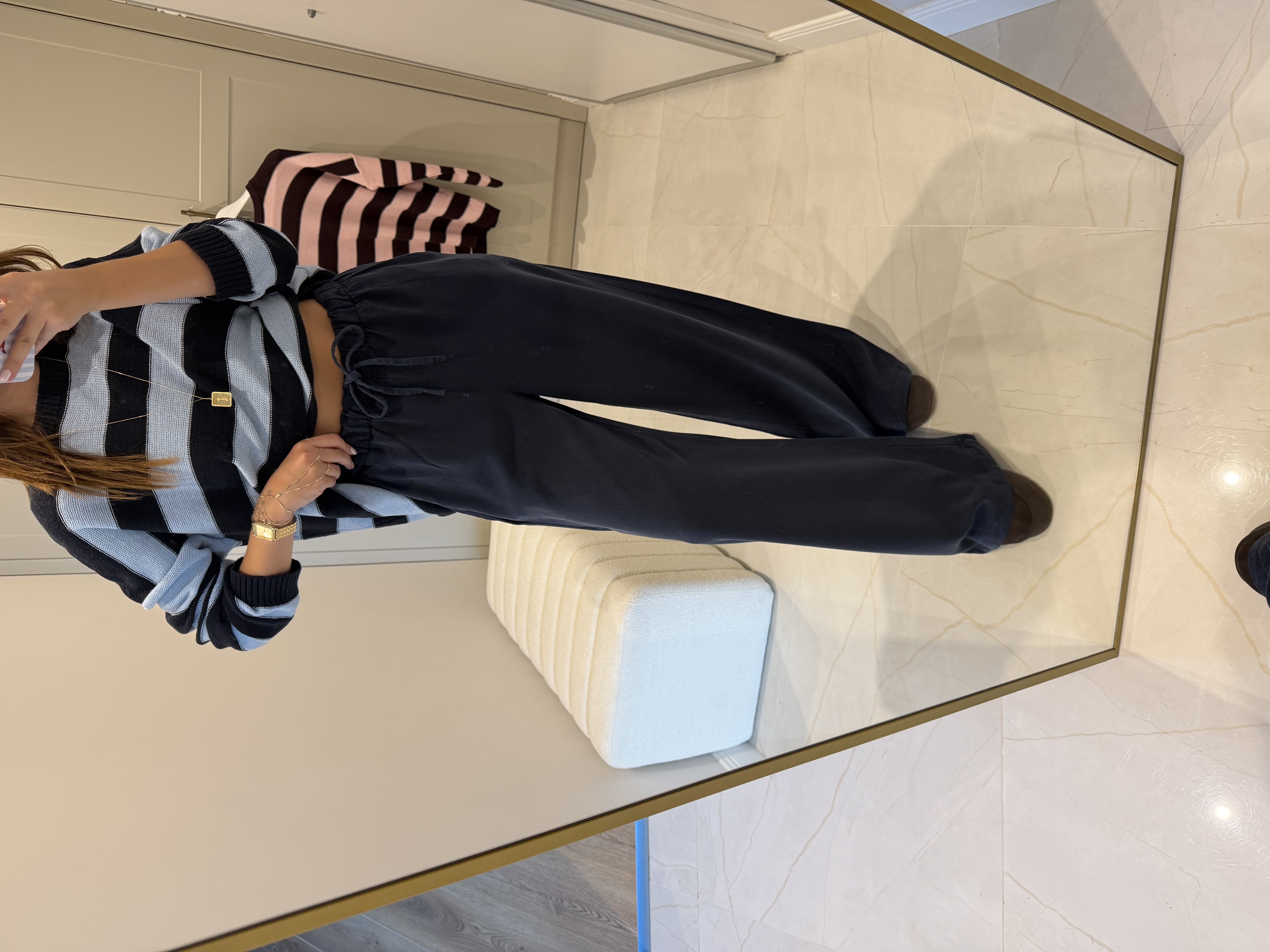 Tensel Laci Lastikli Bol Pantolon 