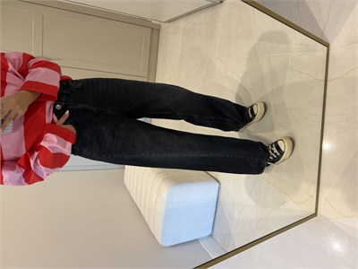 Barrel Fit Koyu Mavi Jean