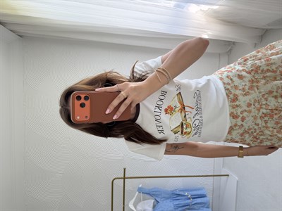 Baskılı Crop Tişört