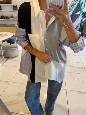 Ipkyol Model Taşlı Mix Tasarım Gömlek