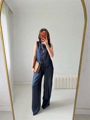 Laci Yelek Pantolon Tensel Jean Takım 