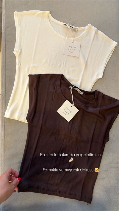 Oysh Pamuklu Crop Tişört 