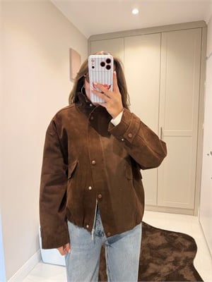 ZR Model Acı Kahve Süet Ceket
