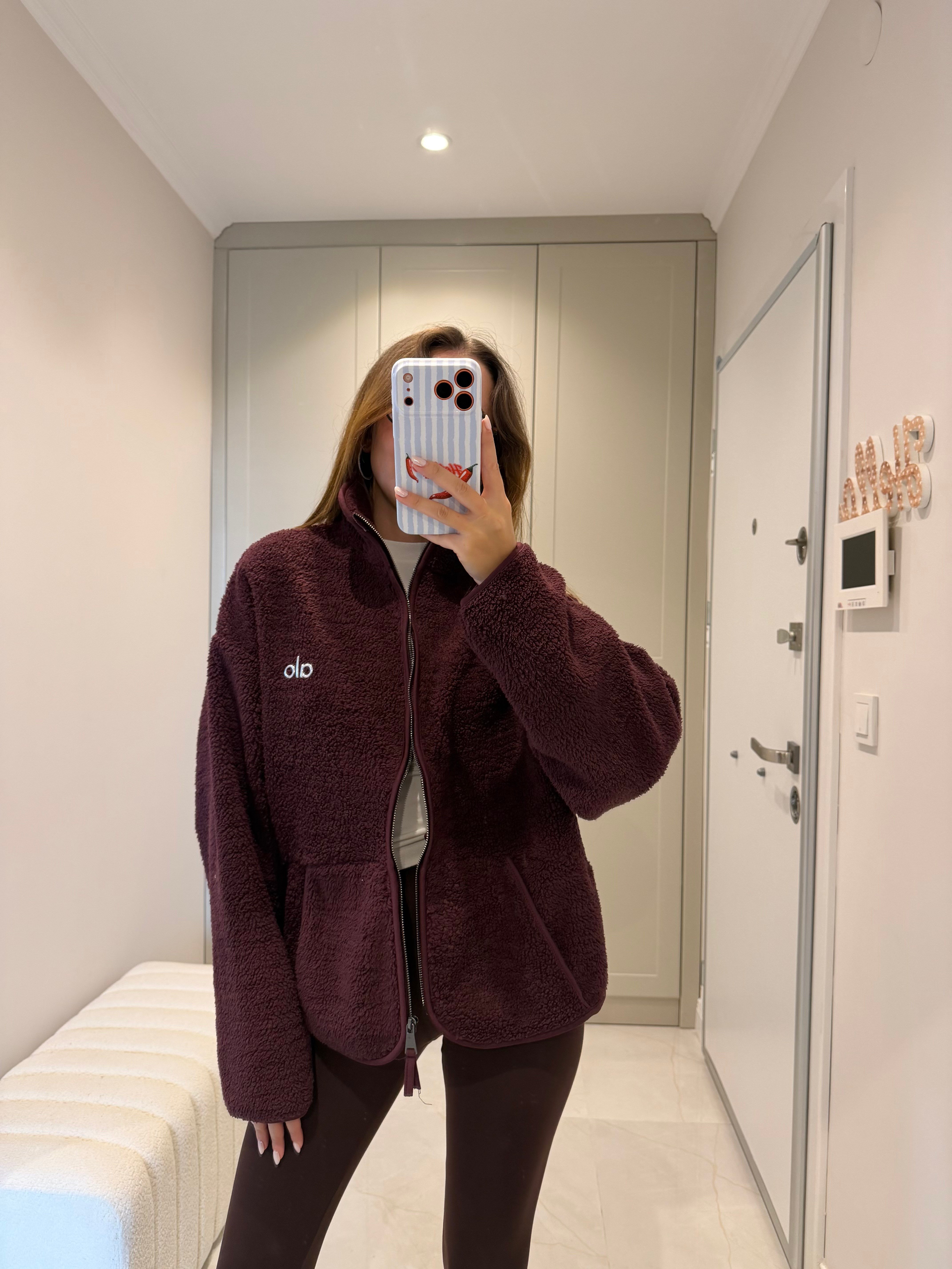 Aloo Bordo Polar Fermuarlı Ceket