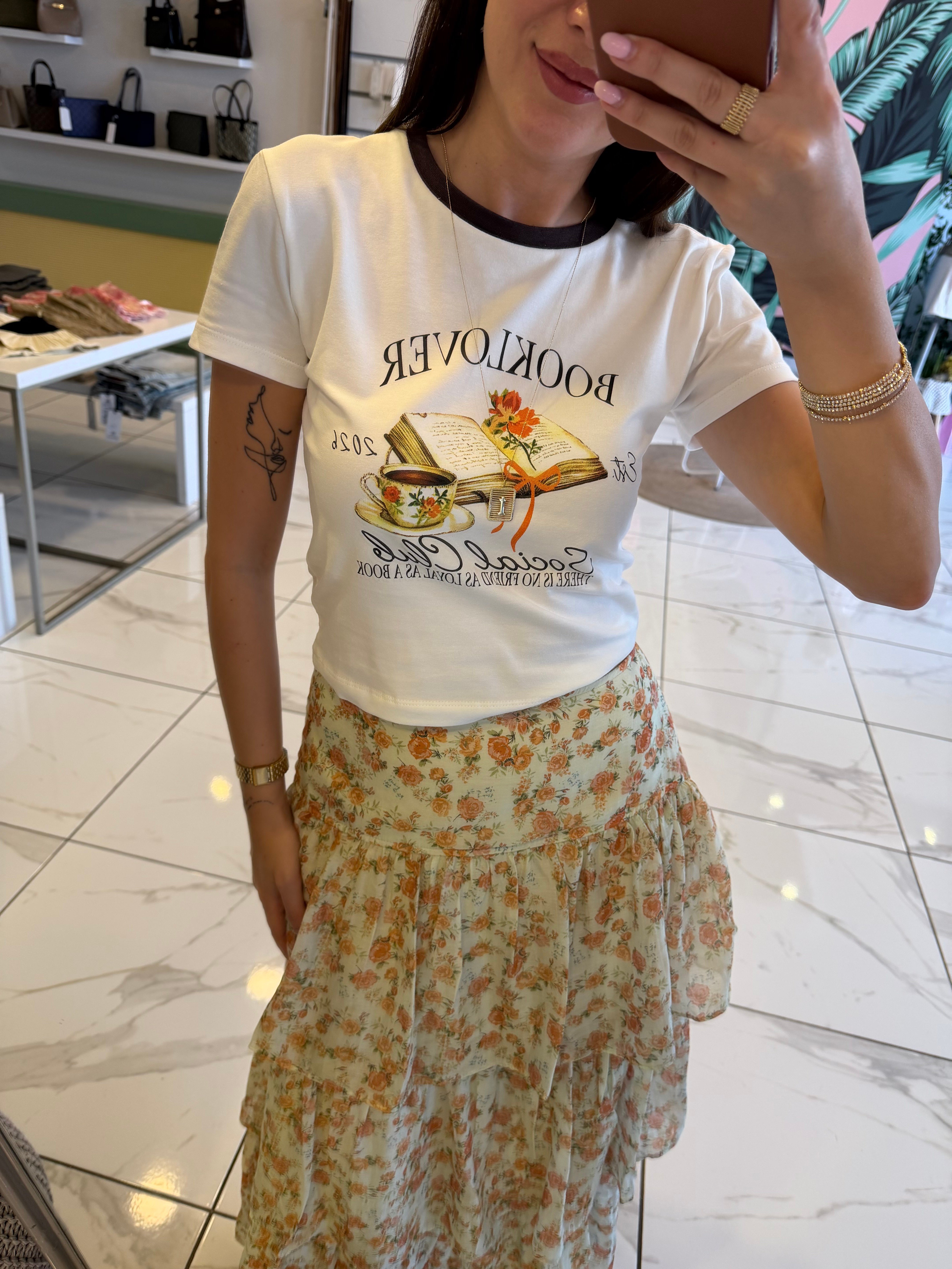 Baskılı Crop Tişört