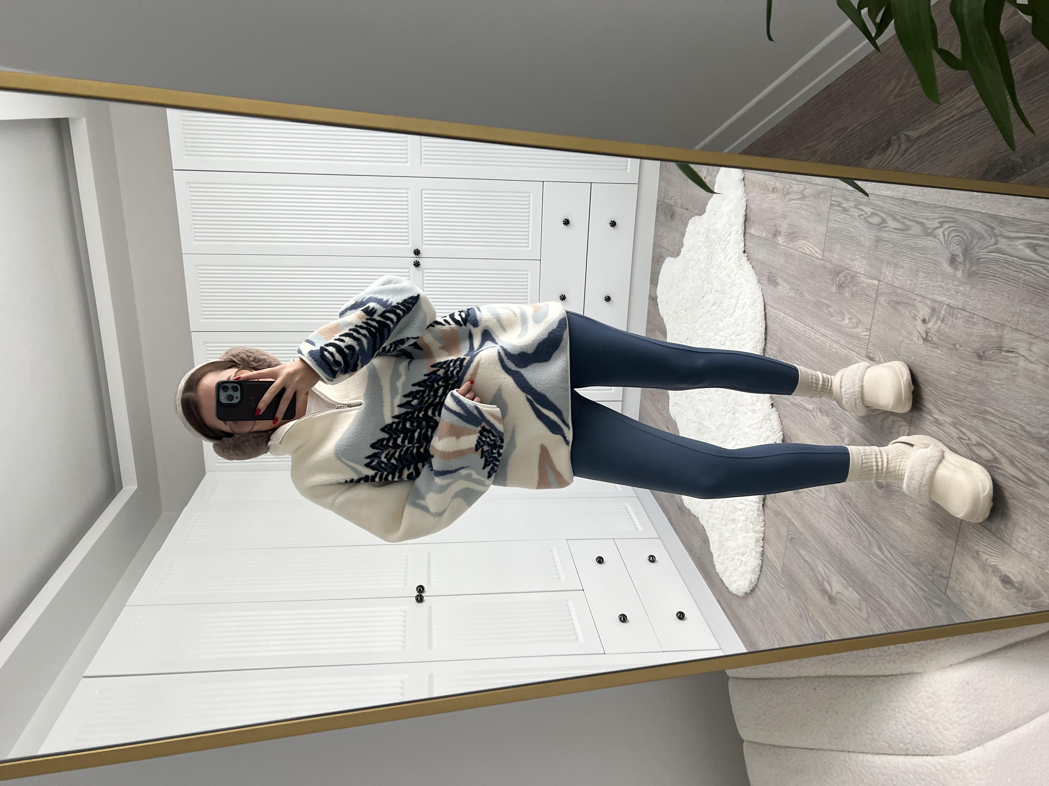 Desenli Polar Fermuarlı Sweat