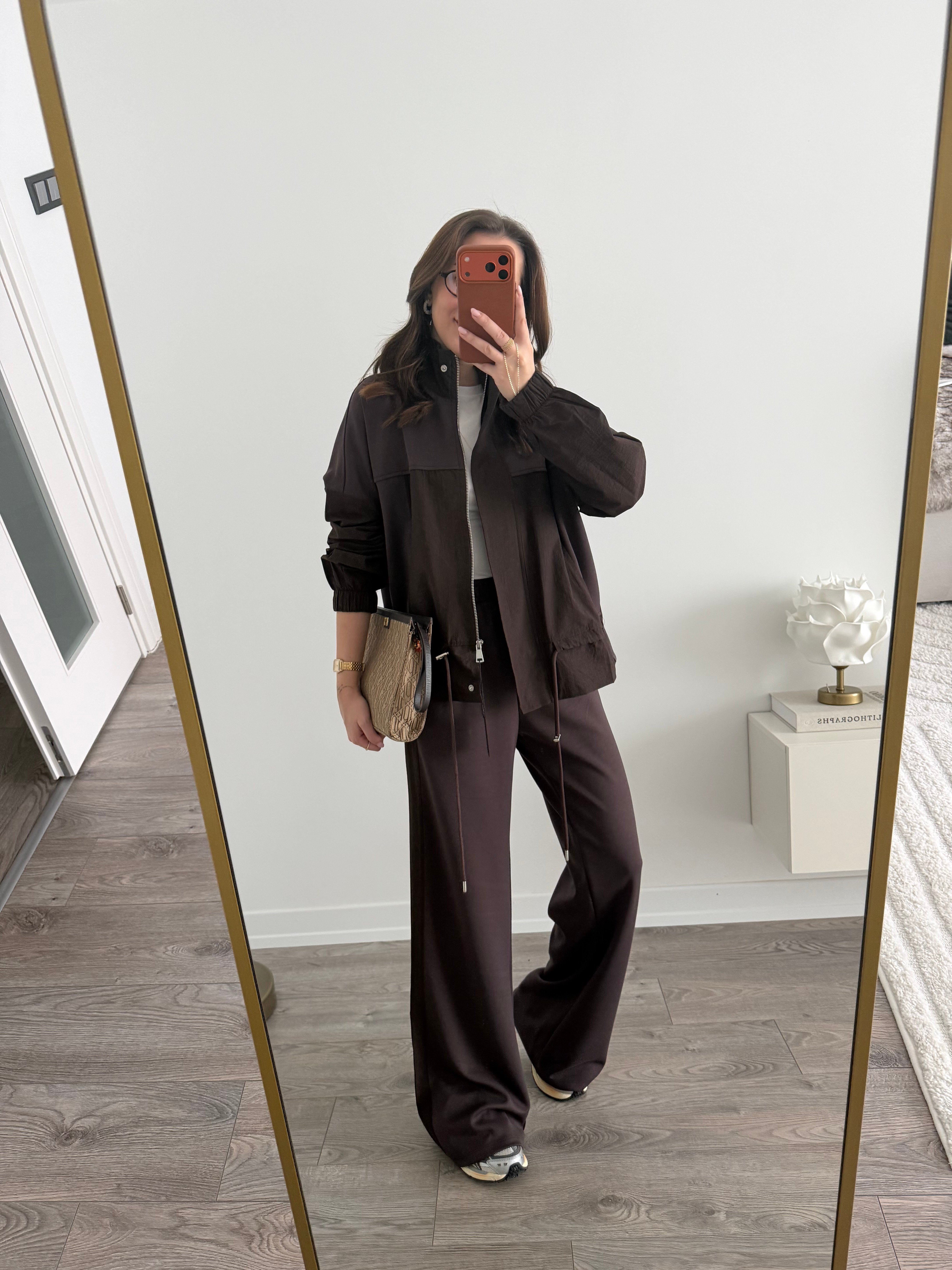 Netwrk Kahve Modal Paraşüt Kumaş Fermuarlı Takım