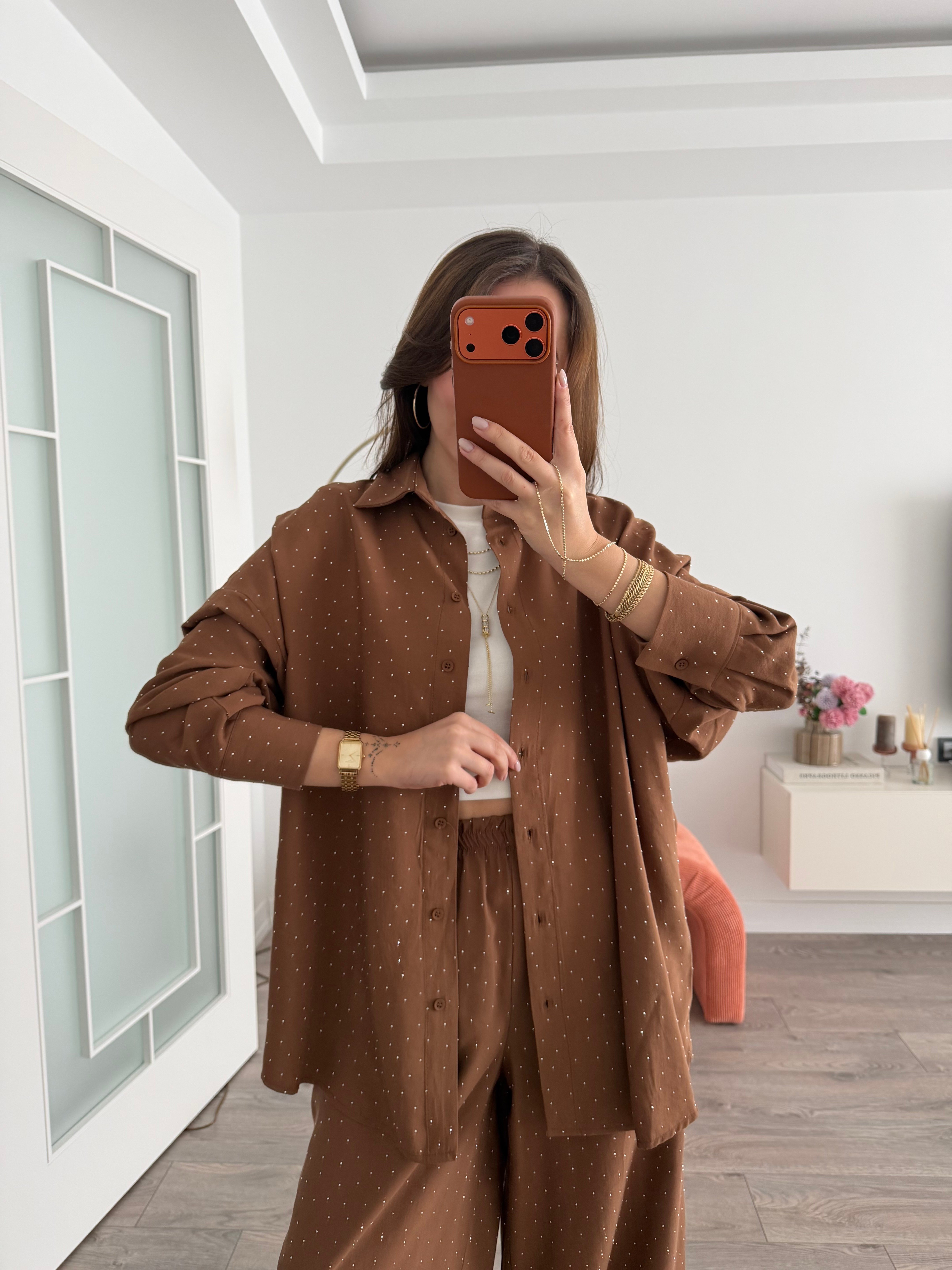 Premium Taşlı Kiremit Gömlek