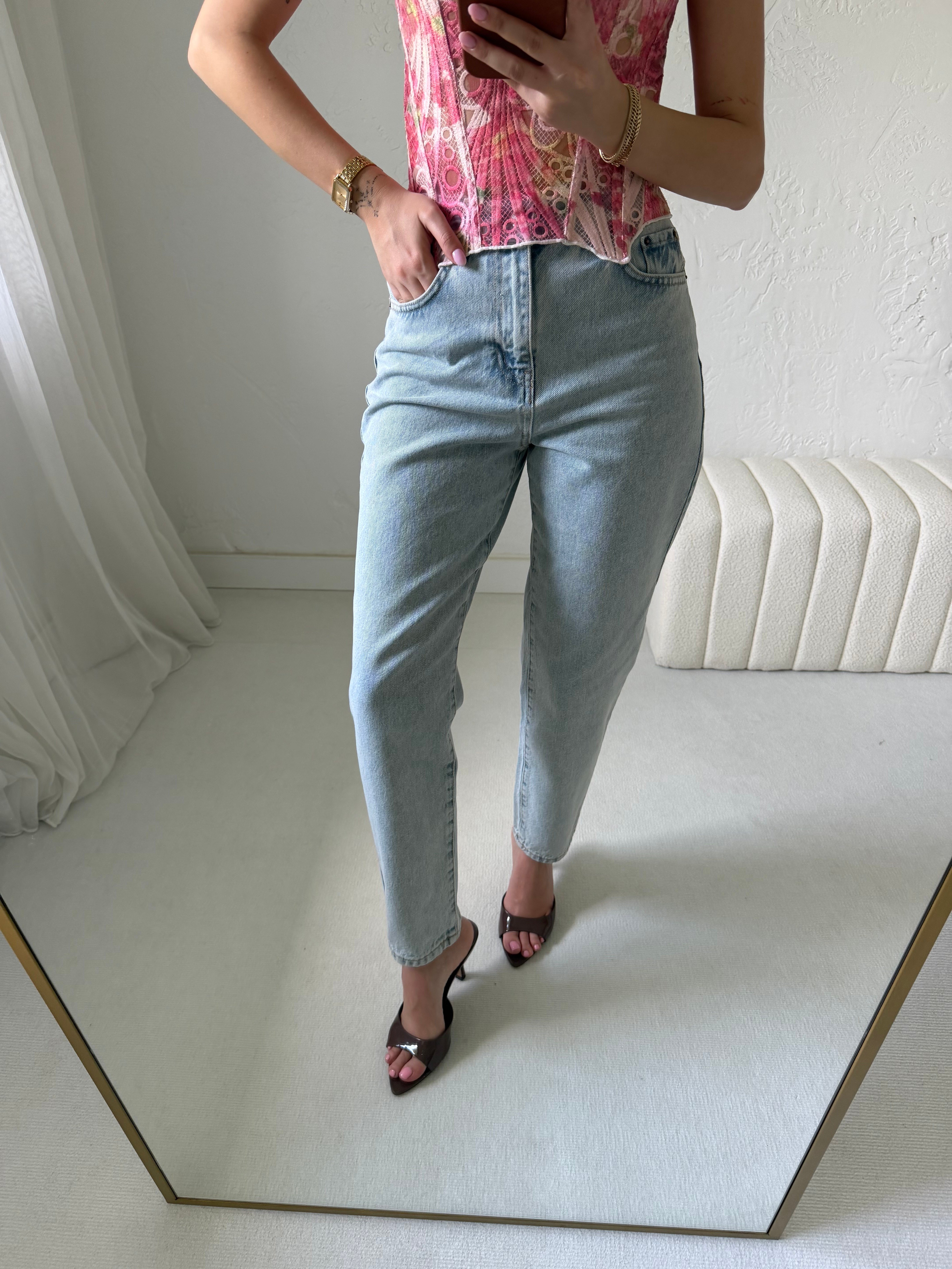 Twst Buz Mavi Mom Jean