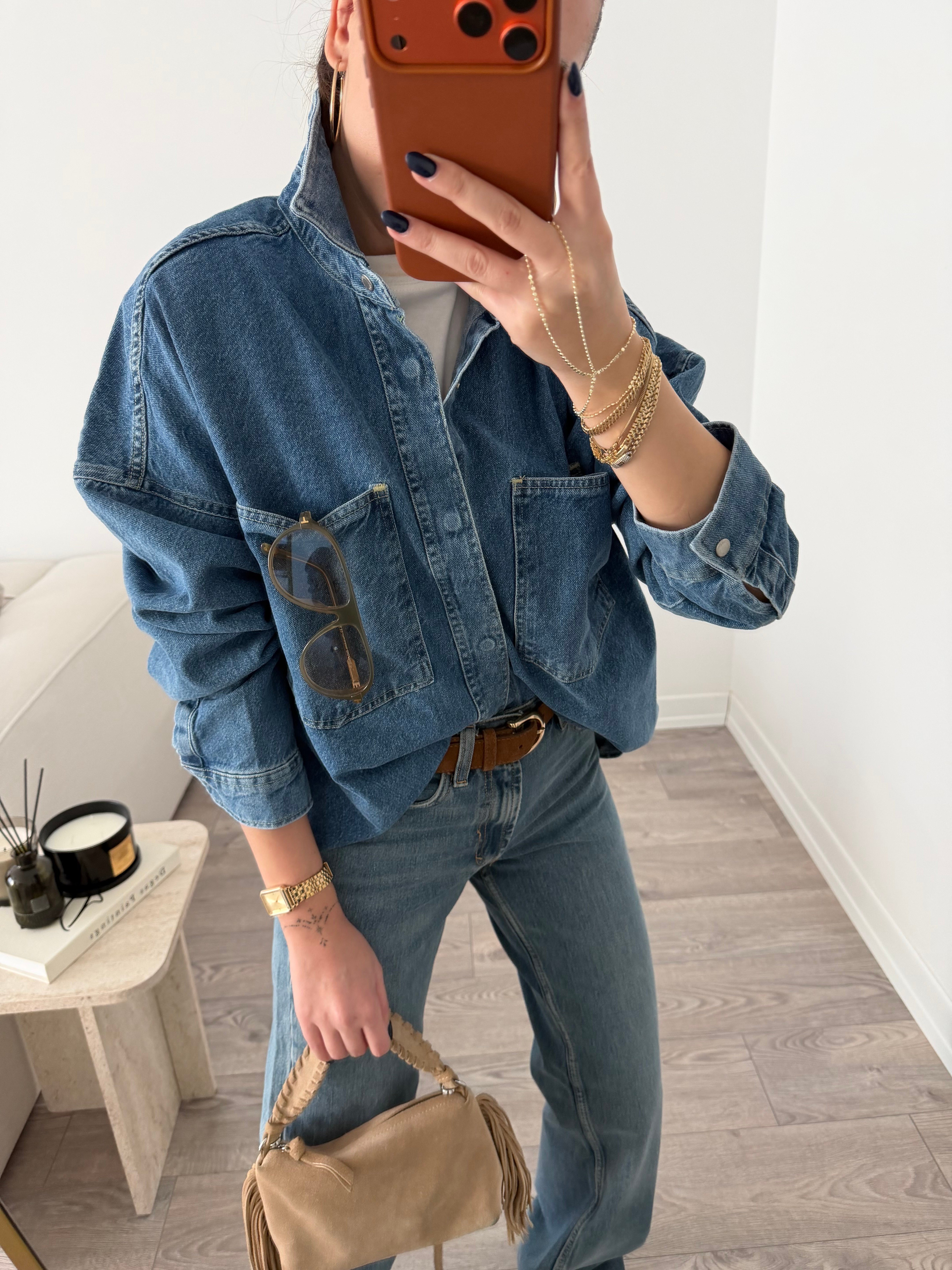 ZR Denim Cepli Gömlek Ceket