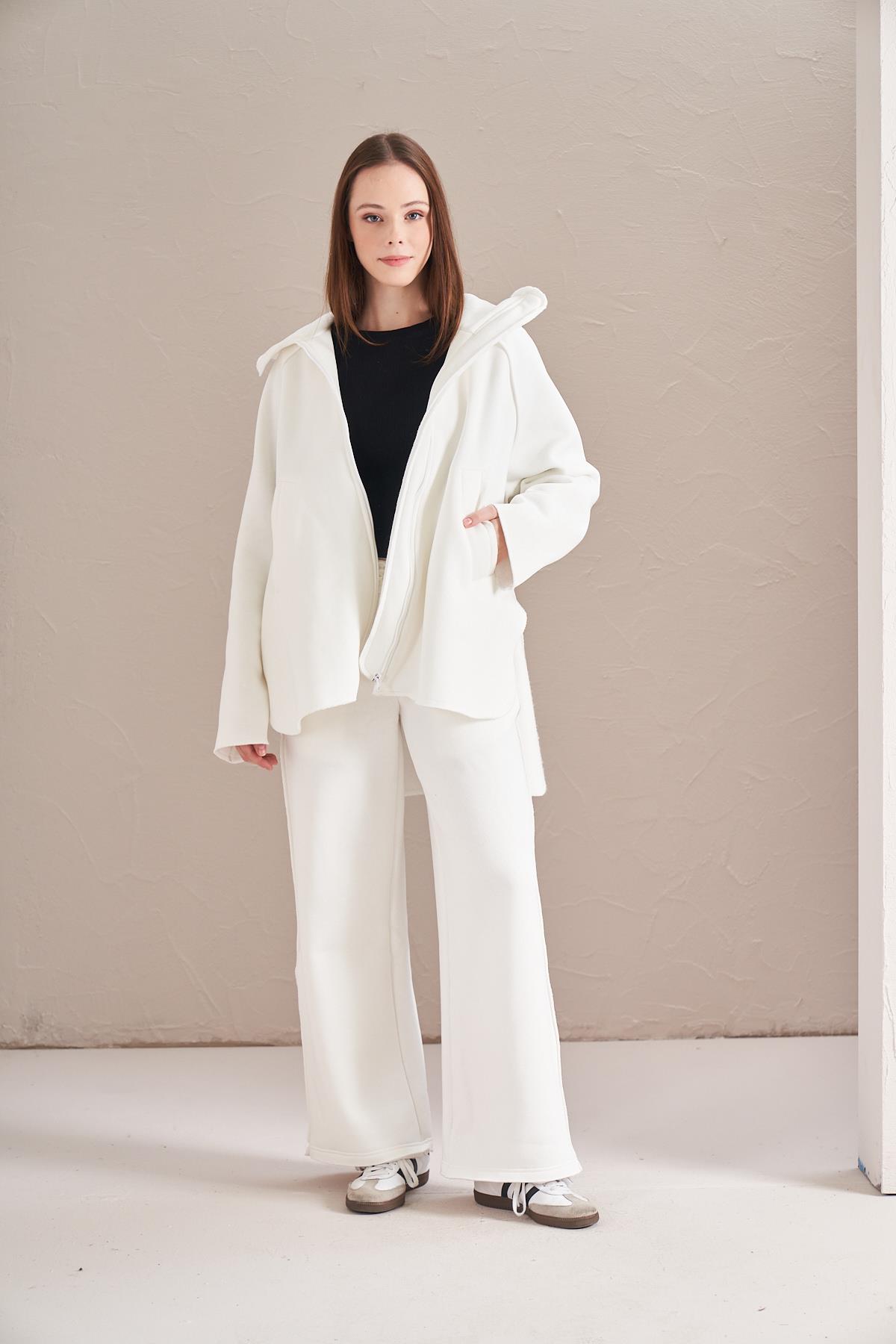 3 İplik Şardonlu Eşofman Ekru